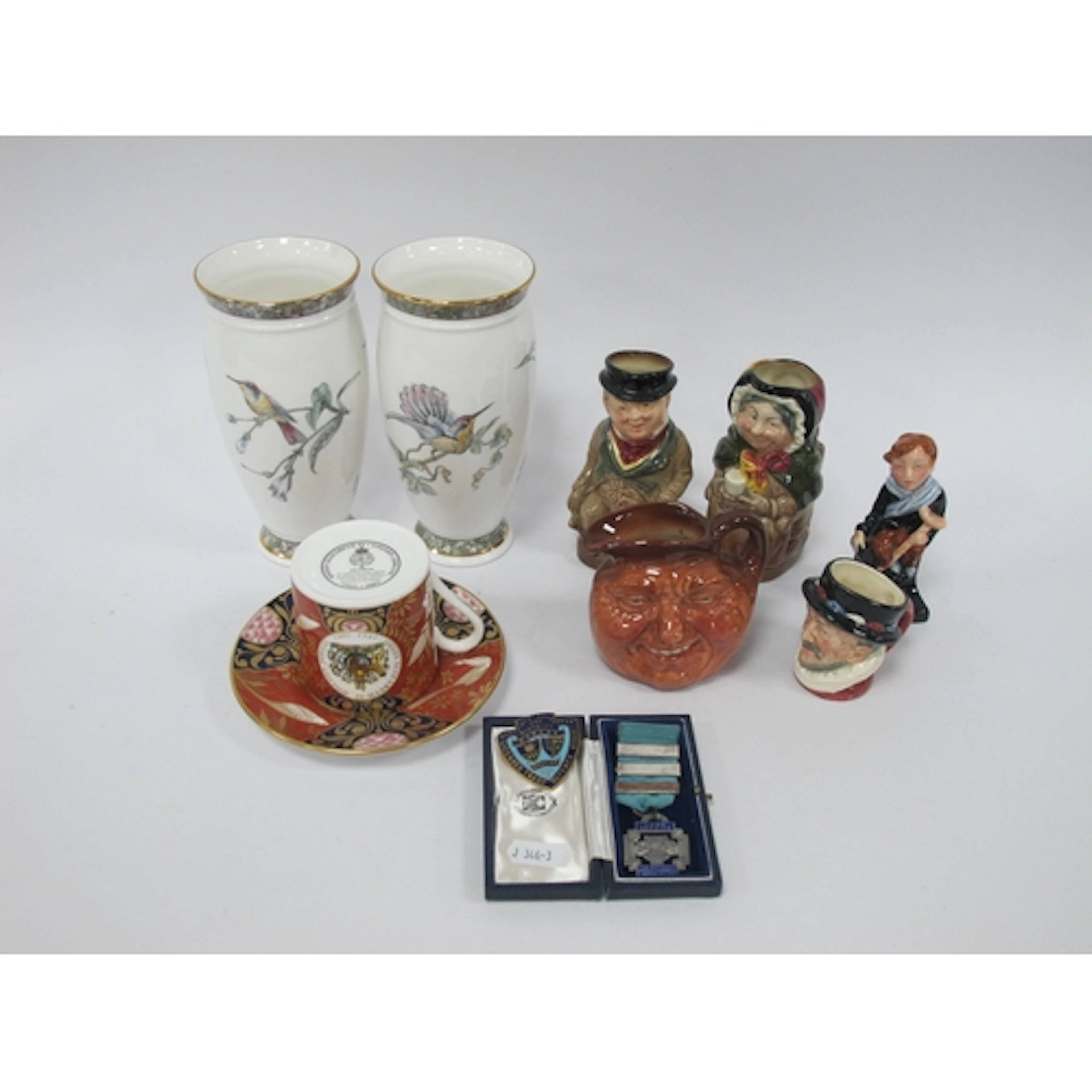 Collectables, including boxed sterling silver long service m...