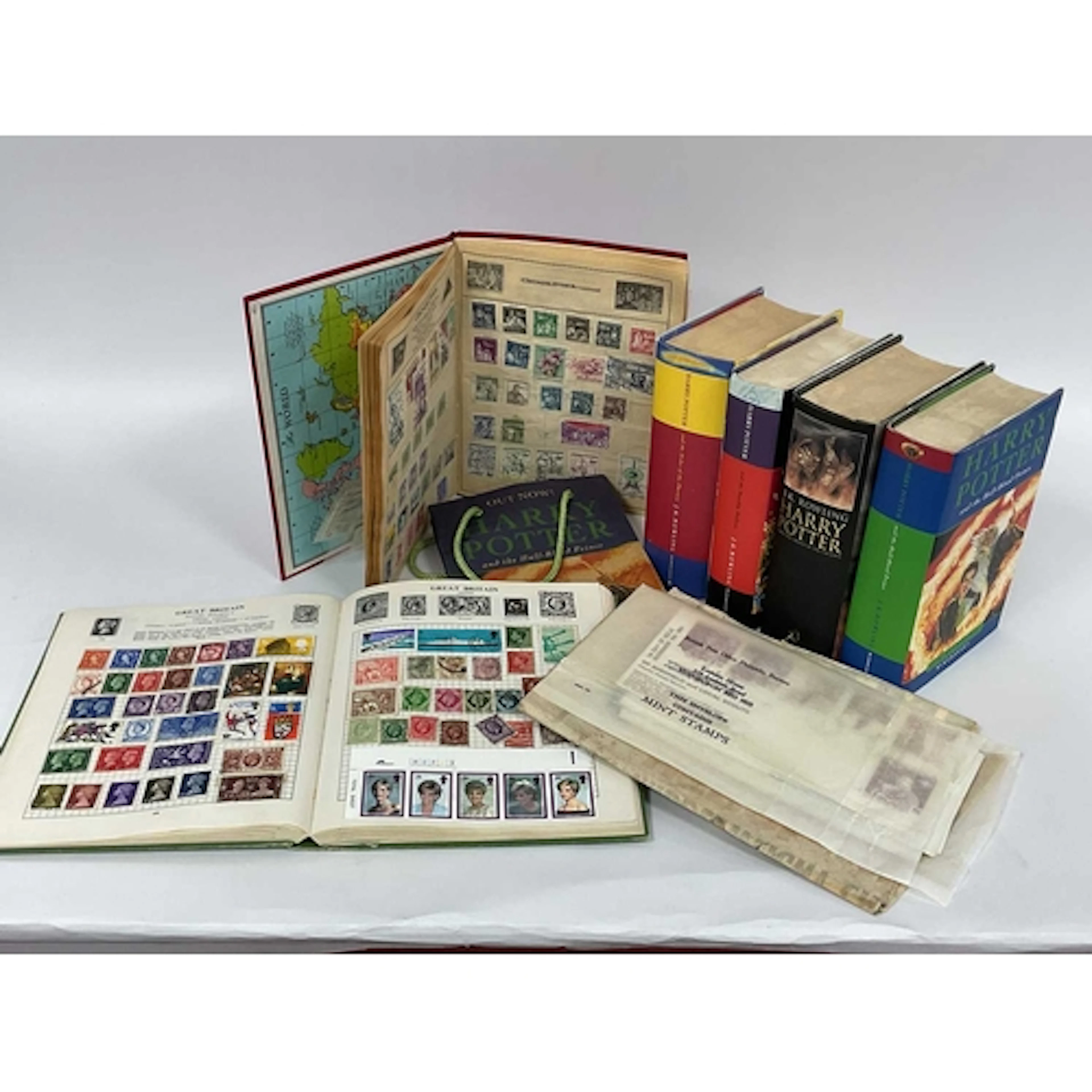 Collectables: four Harry Potter First Edition books (Deathly...