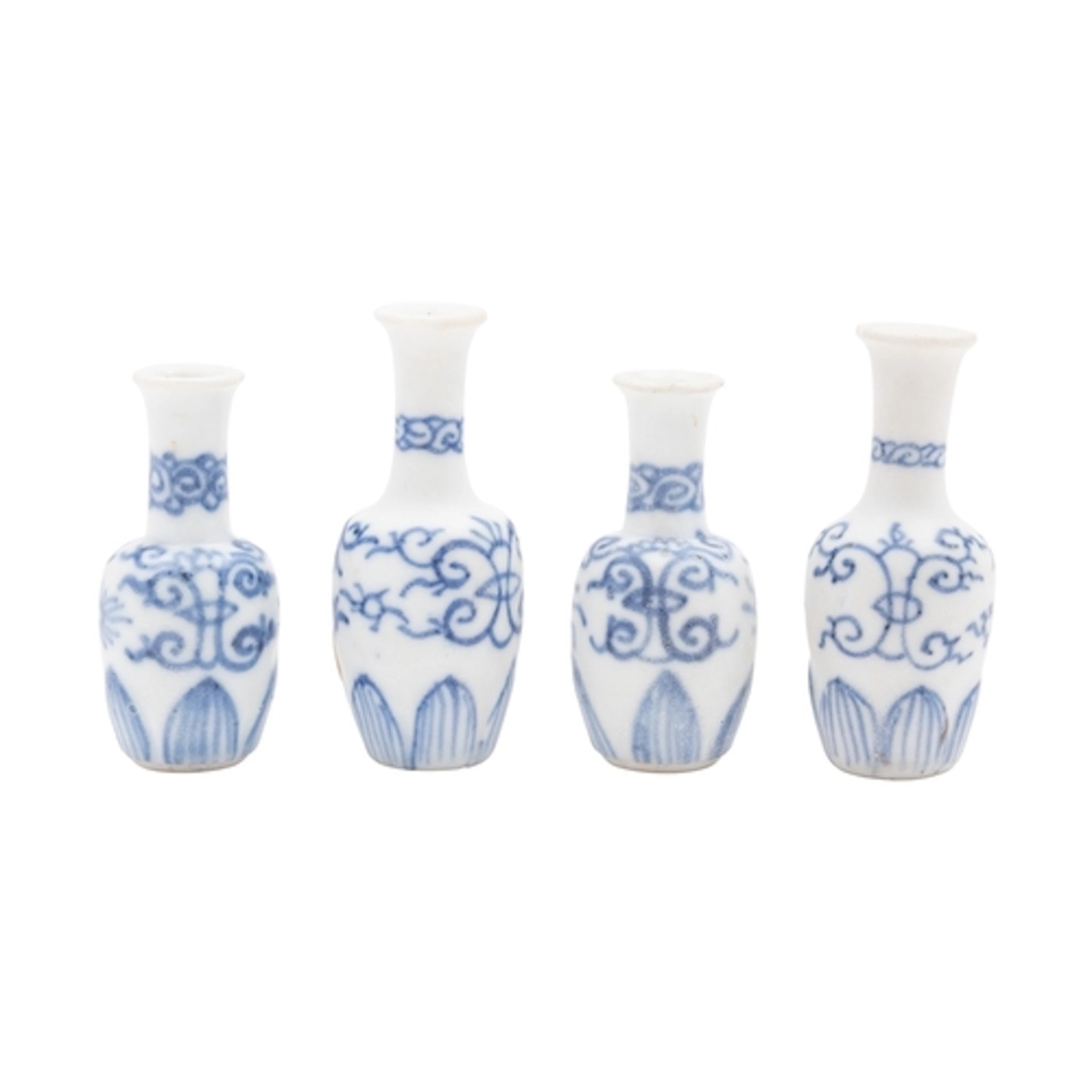 Vung Tau cargo four miniature porcelain 'Dolls House' vases ...