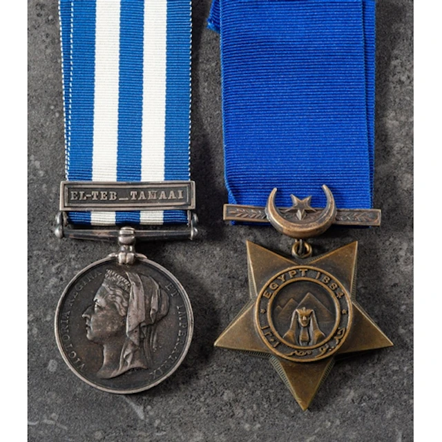 An Egypt pair to '1258 Pte J Gregory 2nd Rgt IR Fus' Egypt M...