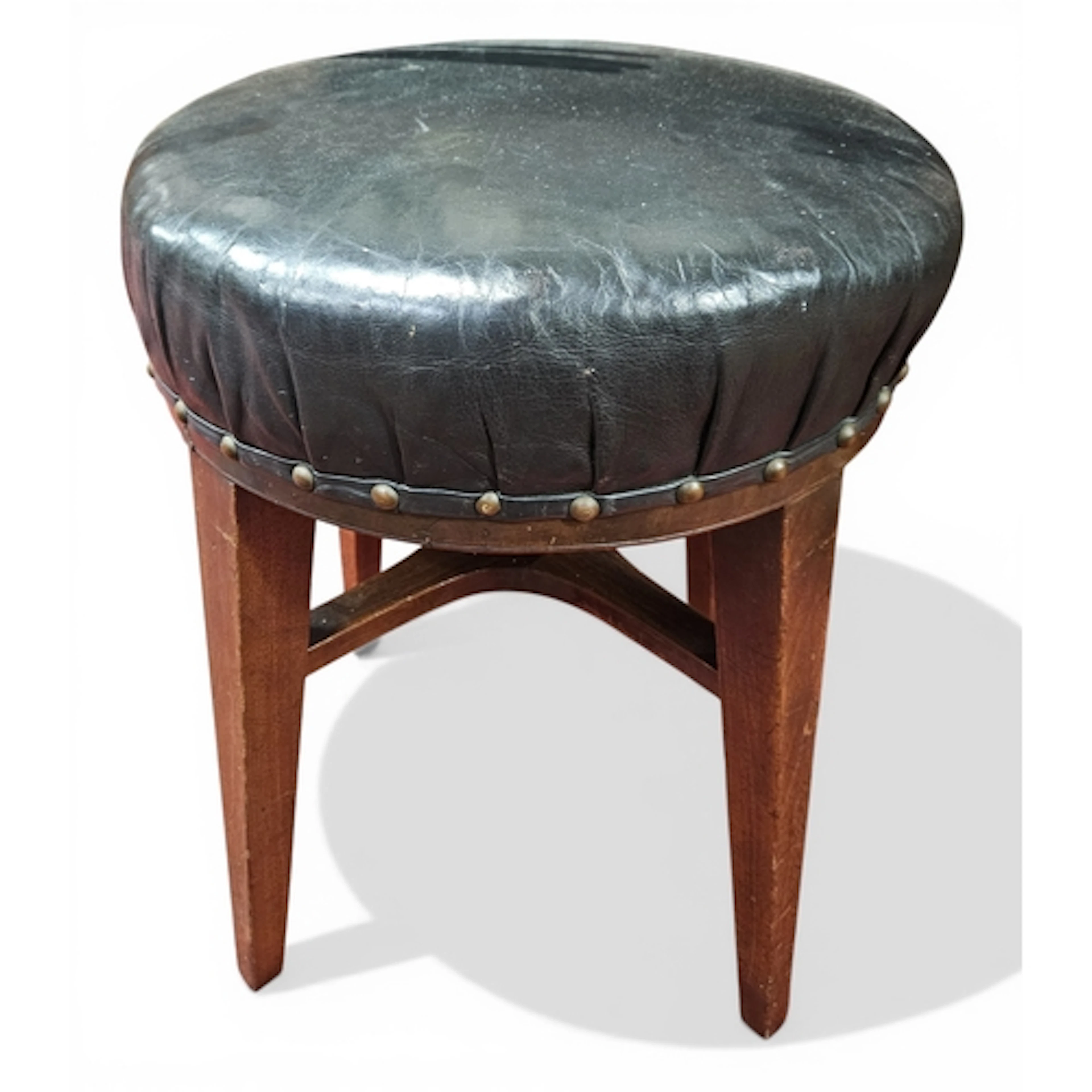 A Georgian Mahogany circular Piano Stool on square splayed s...