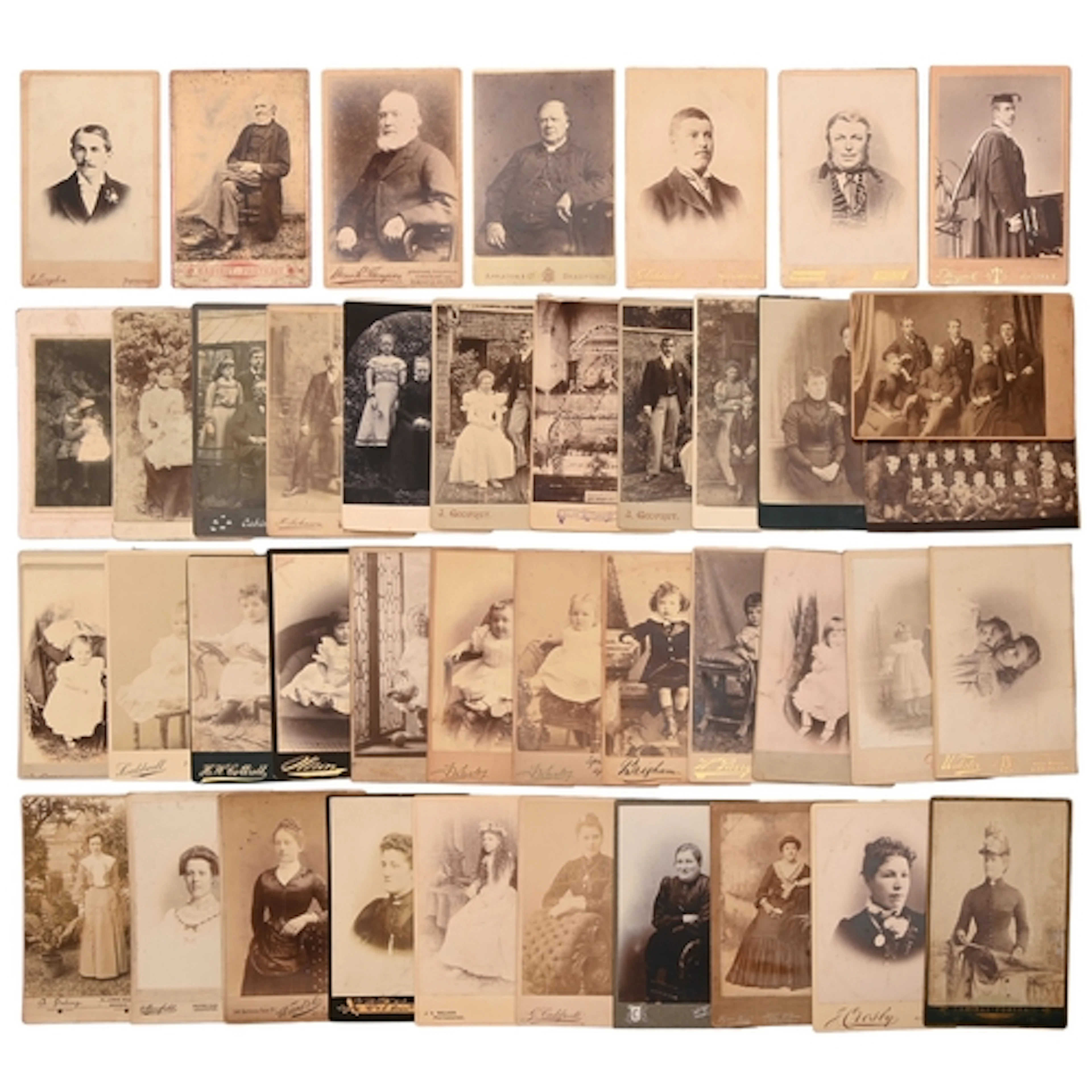 Miscellaneous Victorian and later carte de visite cabinet po...