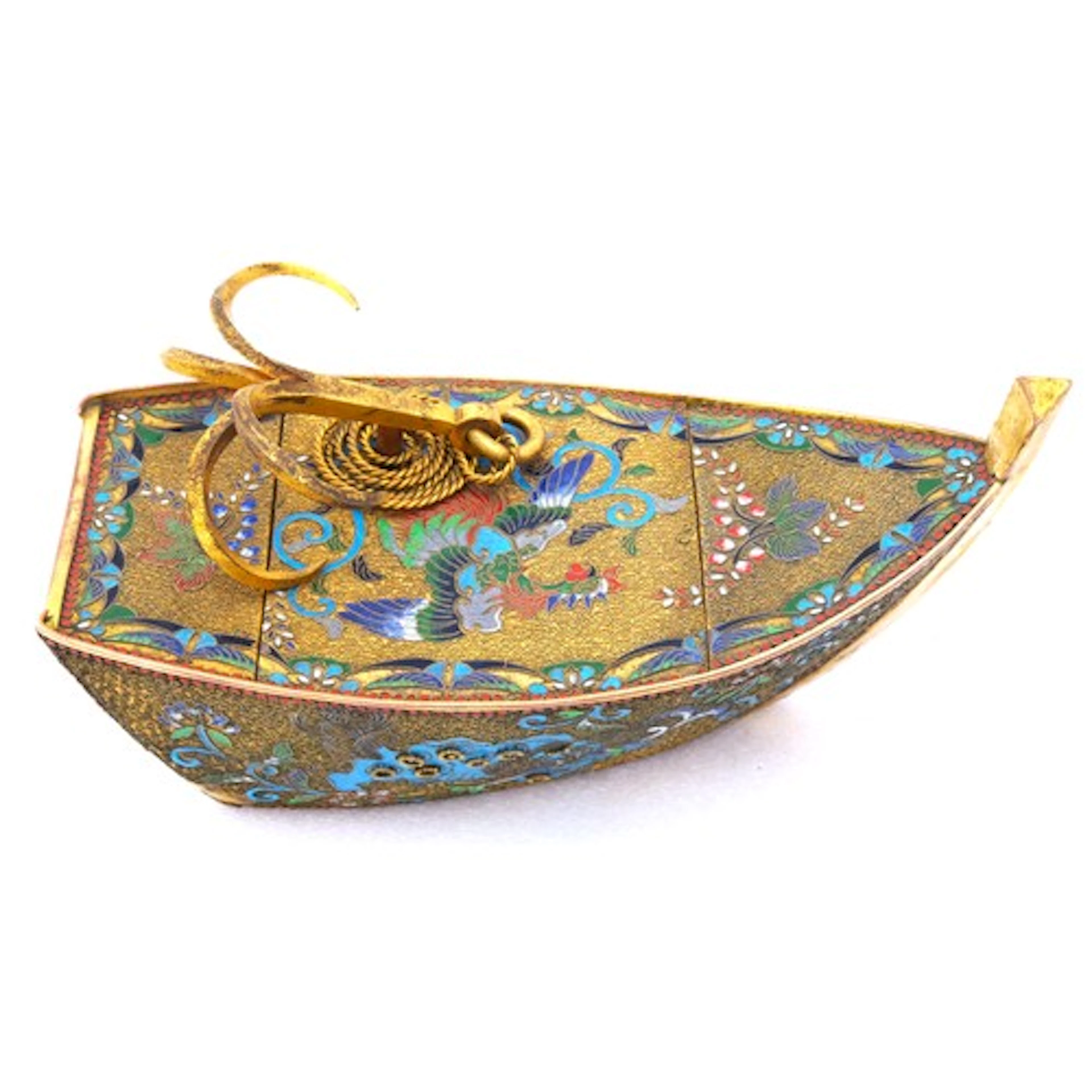 A JAPANESE OPENWIRE ENAMEL WASEN-FORM KORO AND COVER TAISHO ...