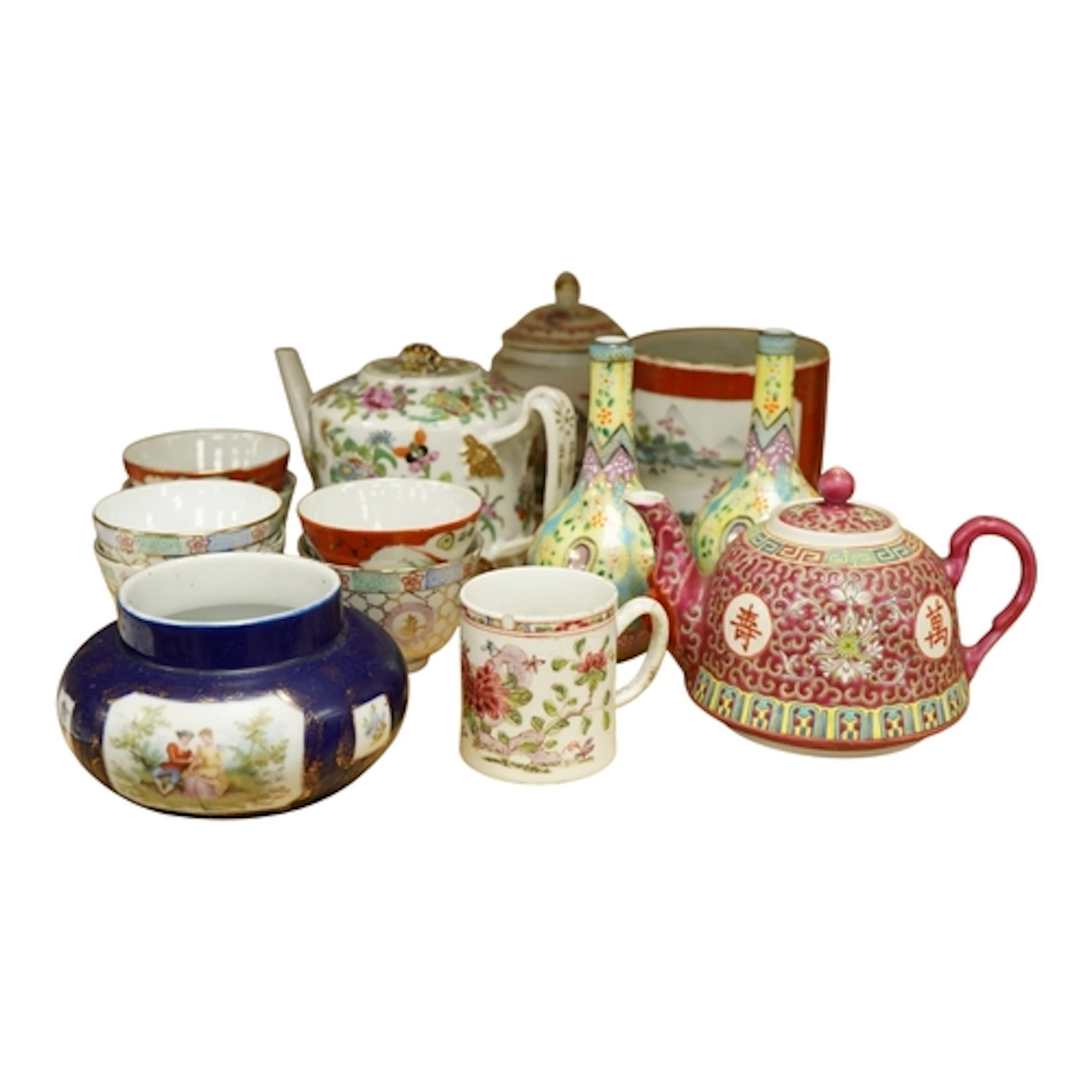 A group of Chinese and Continental ceramics, 18th century an...