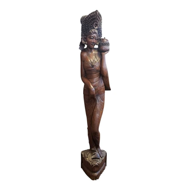 Large 20th century vintage Balinese wooden carved sculpture ...