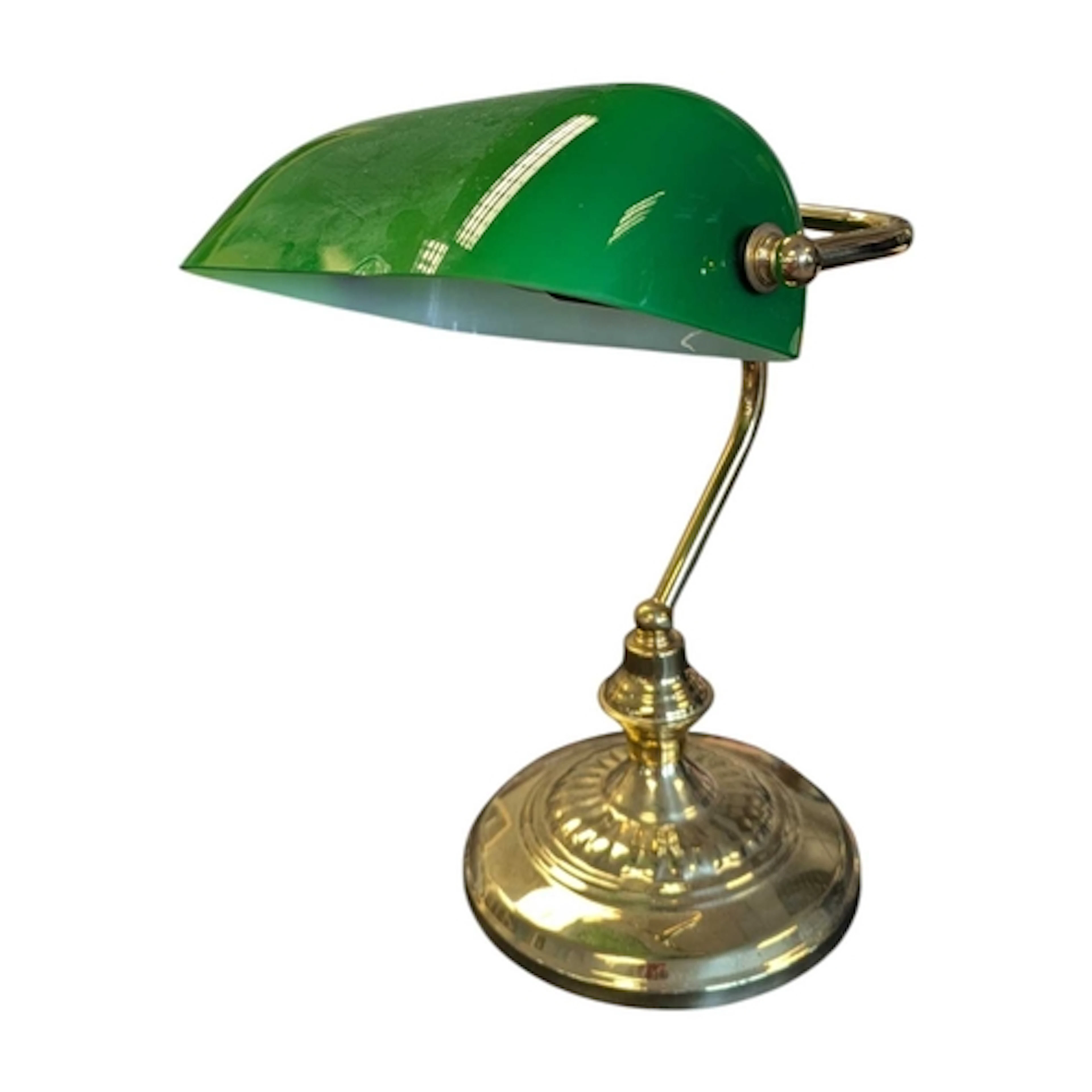 A mid 20th century vintage bankers table top desk lamp light...
