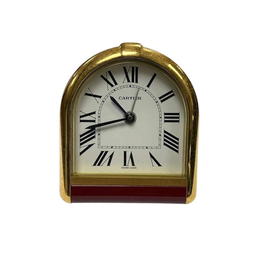 A Cartier Romane travel clock, ref. 6602, no. 1U05947, 8.5 x...