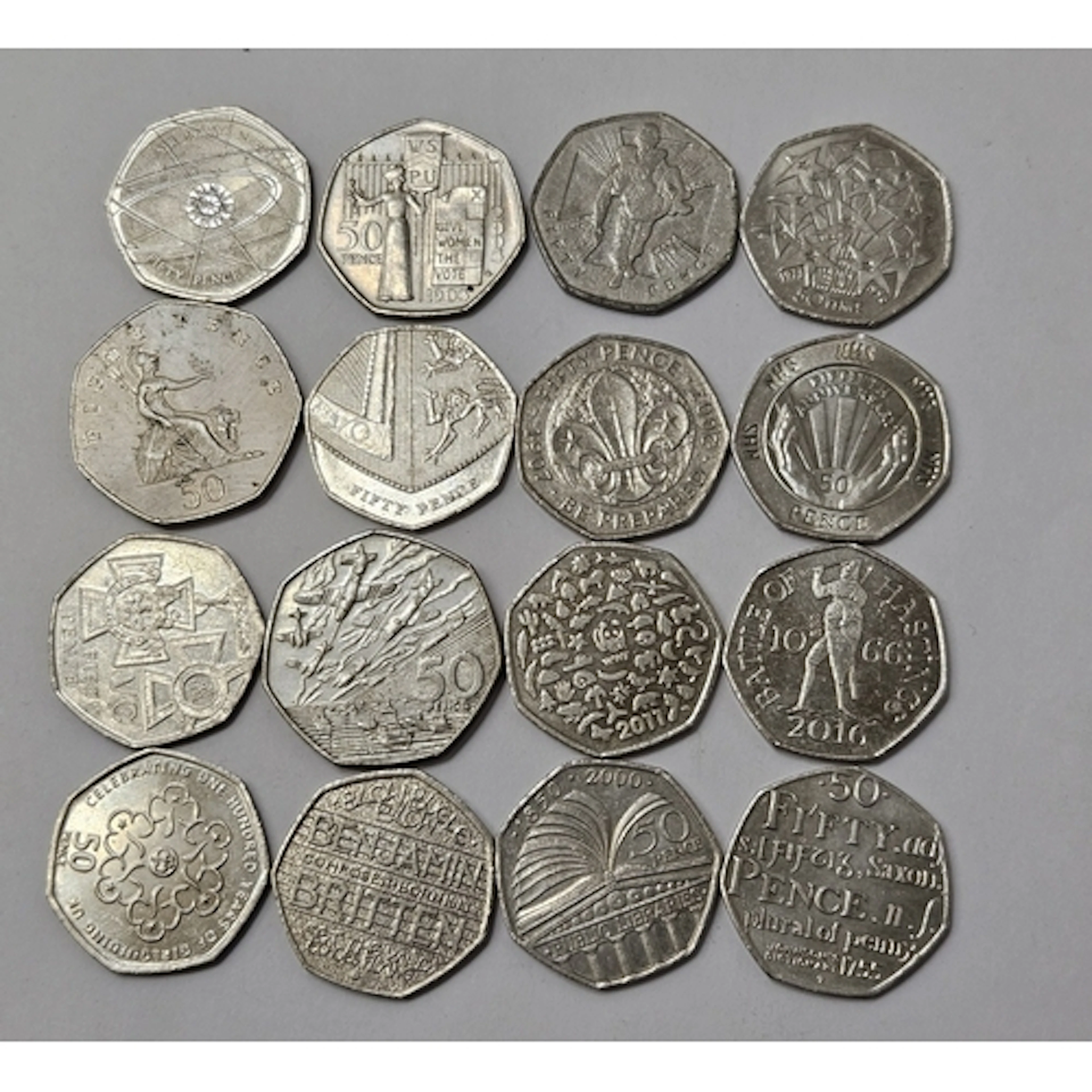 Commemorative 50p incl. 1998 25th Anniversary, 2006 VC, 1998...