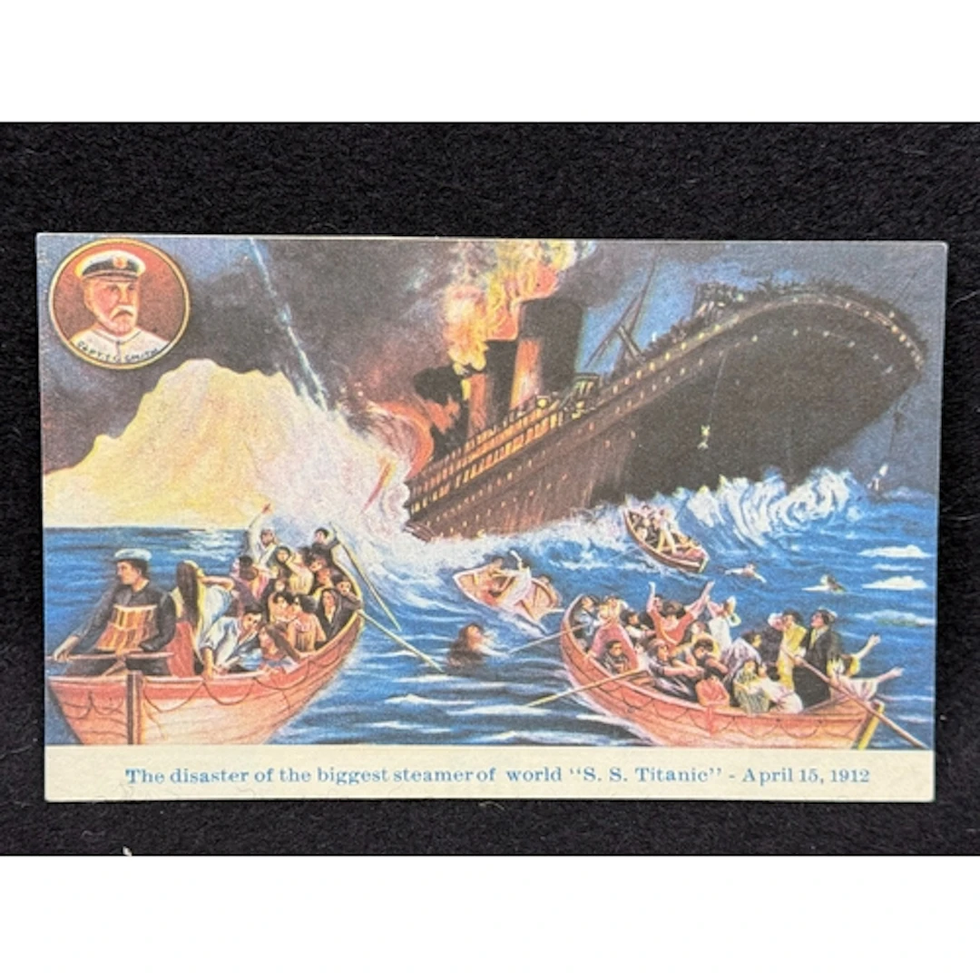 R.M.S. Titanic: R.M.S. Titanic: Colour 1912 postcard 'The d...