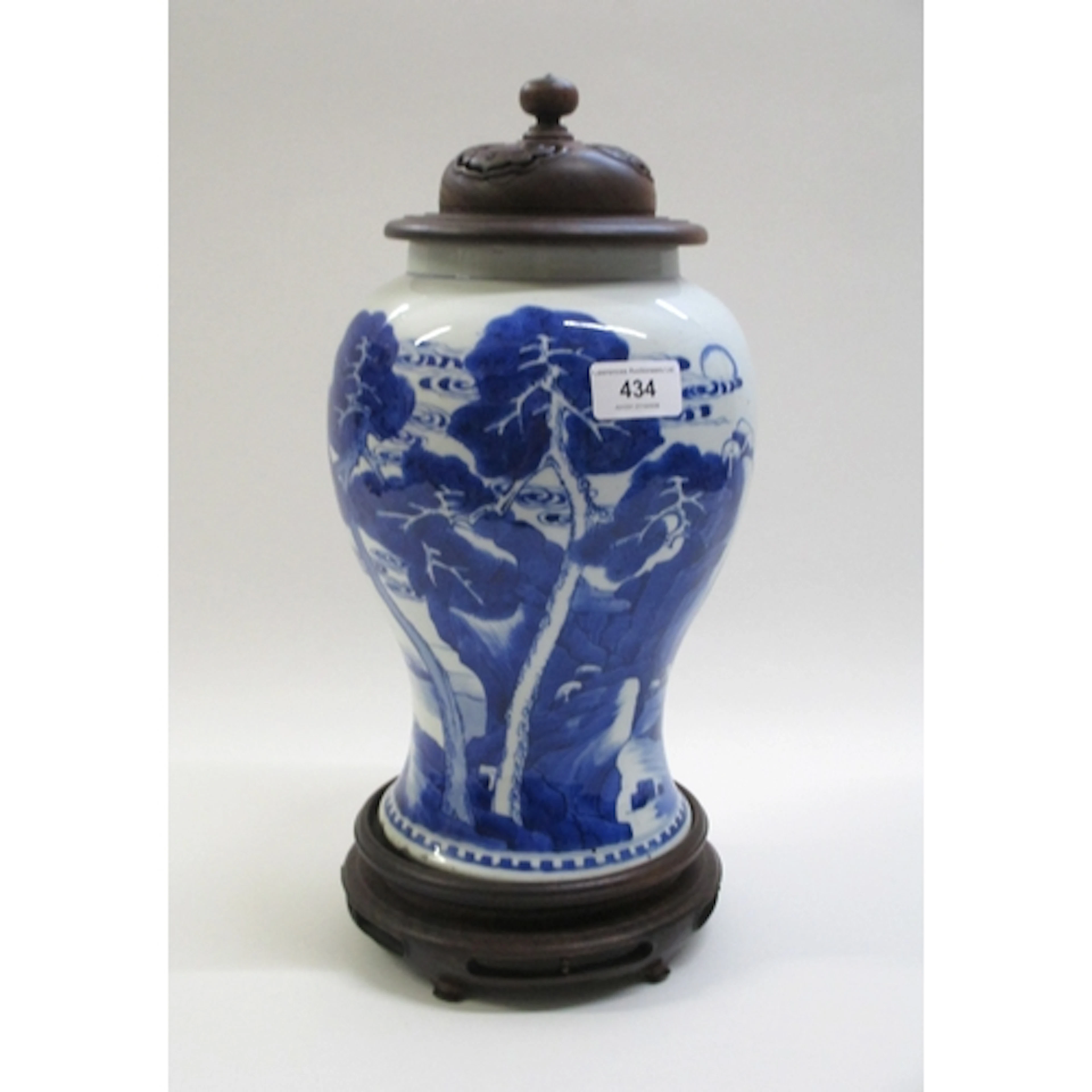 18th / 19th Century Chinese blue and white baluster form vas...