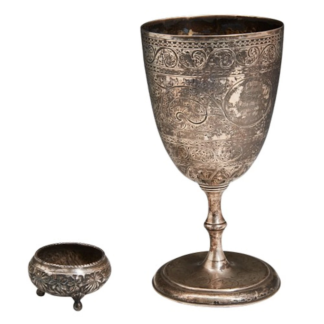 AN ANGLO-INDIAN GOBLET, CALCUTTA C.1870 With punched and eng...