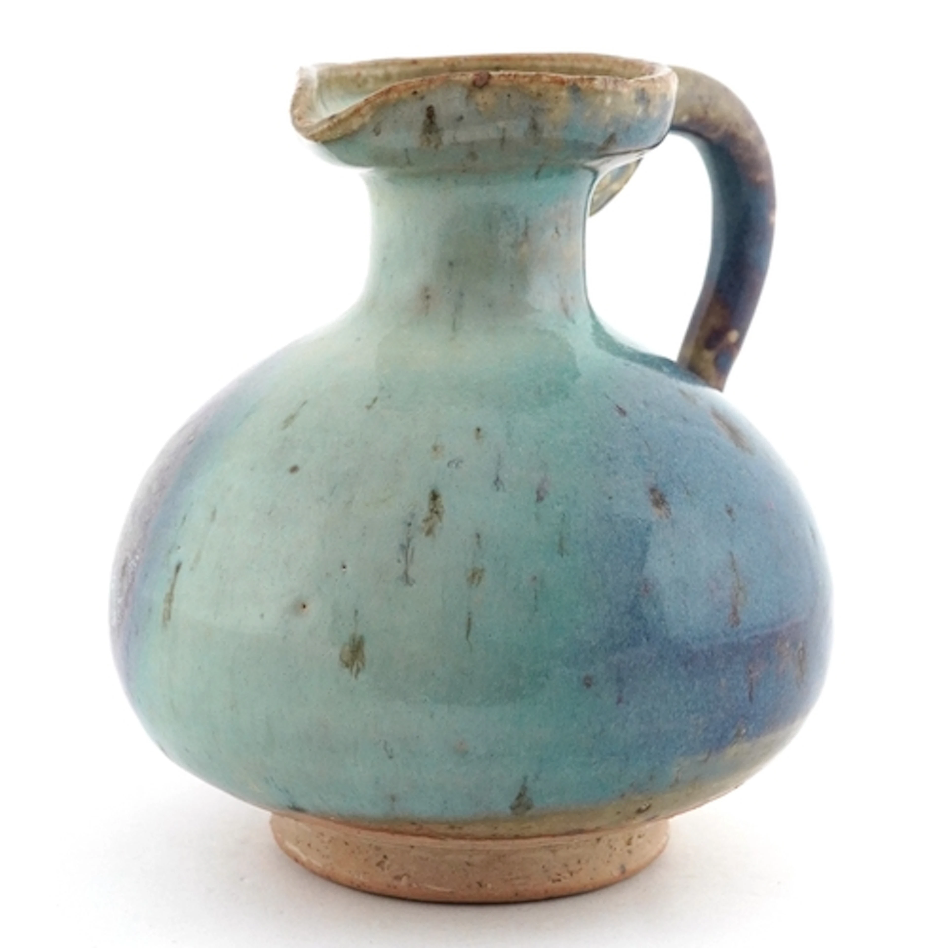 Chinese porcelain squat jug having a sancai glaze with purpl...