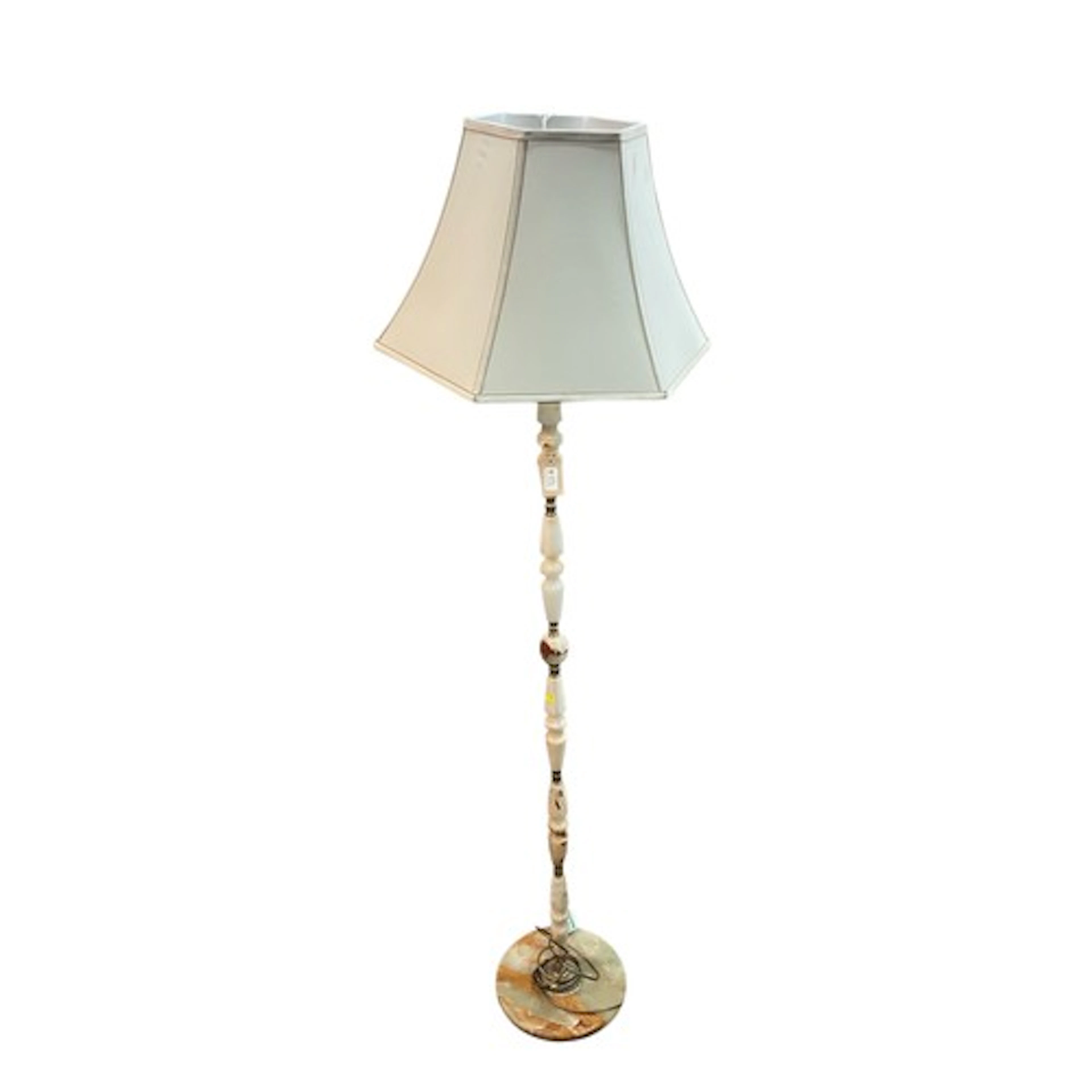 Onyx and brass floor light.