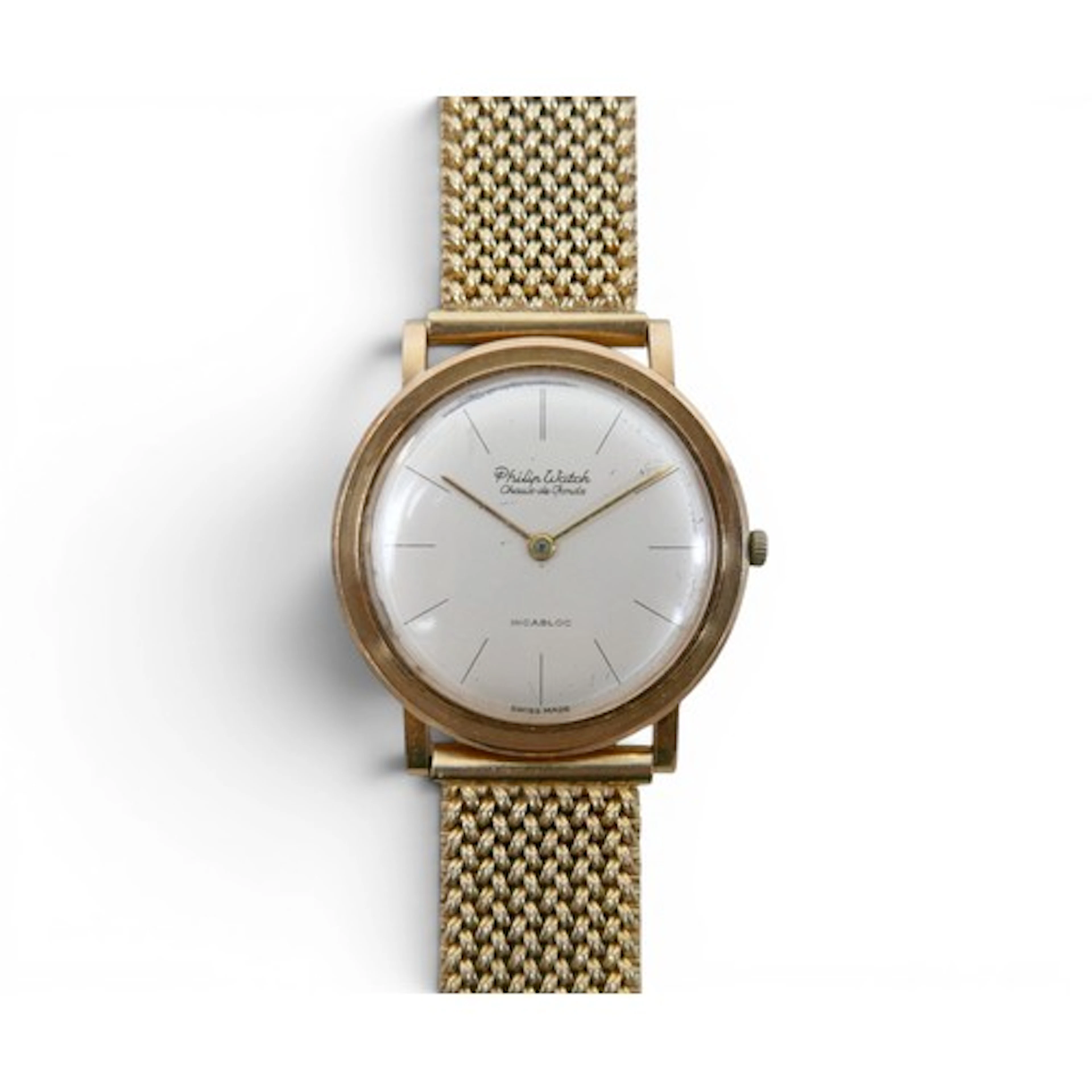 A gold Philip Watch, Chaux-de-Fonds Incabloc, with an 18ct g...