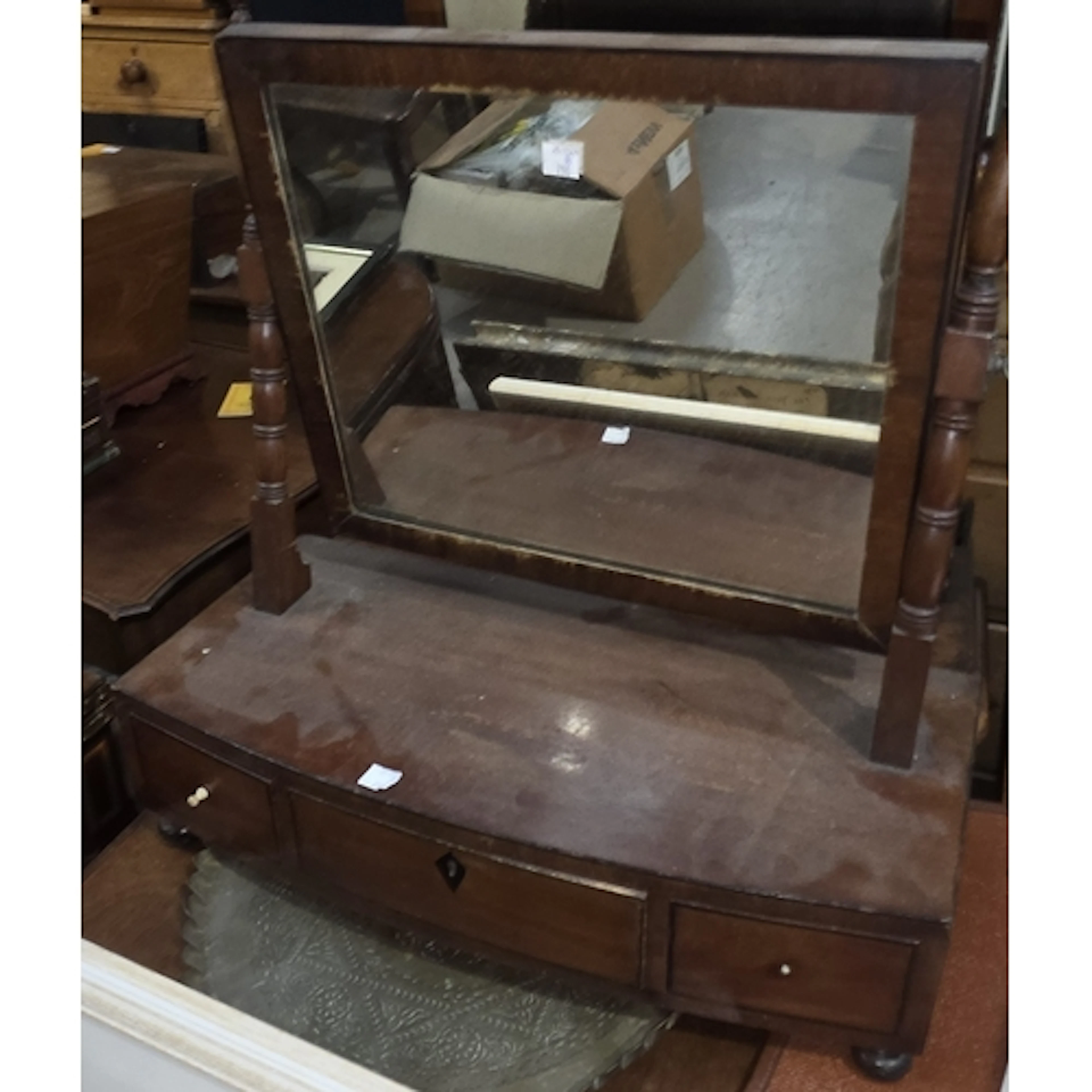 A 19th century mahogany framed rectangular free standing dre...