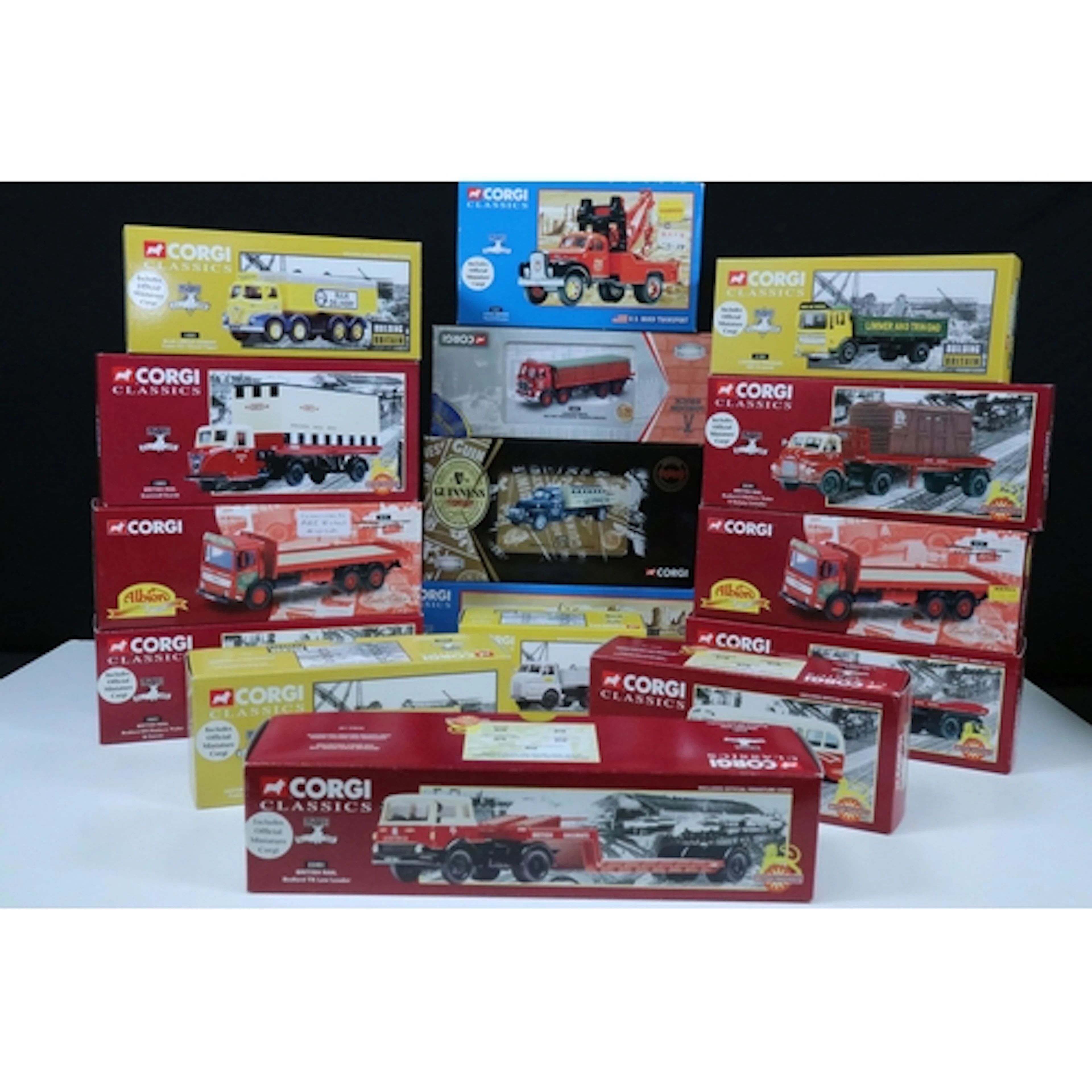 16 Boxed Corgi Classics diecast models to include 6 x Britis...