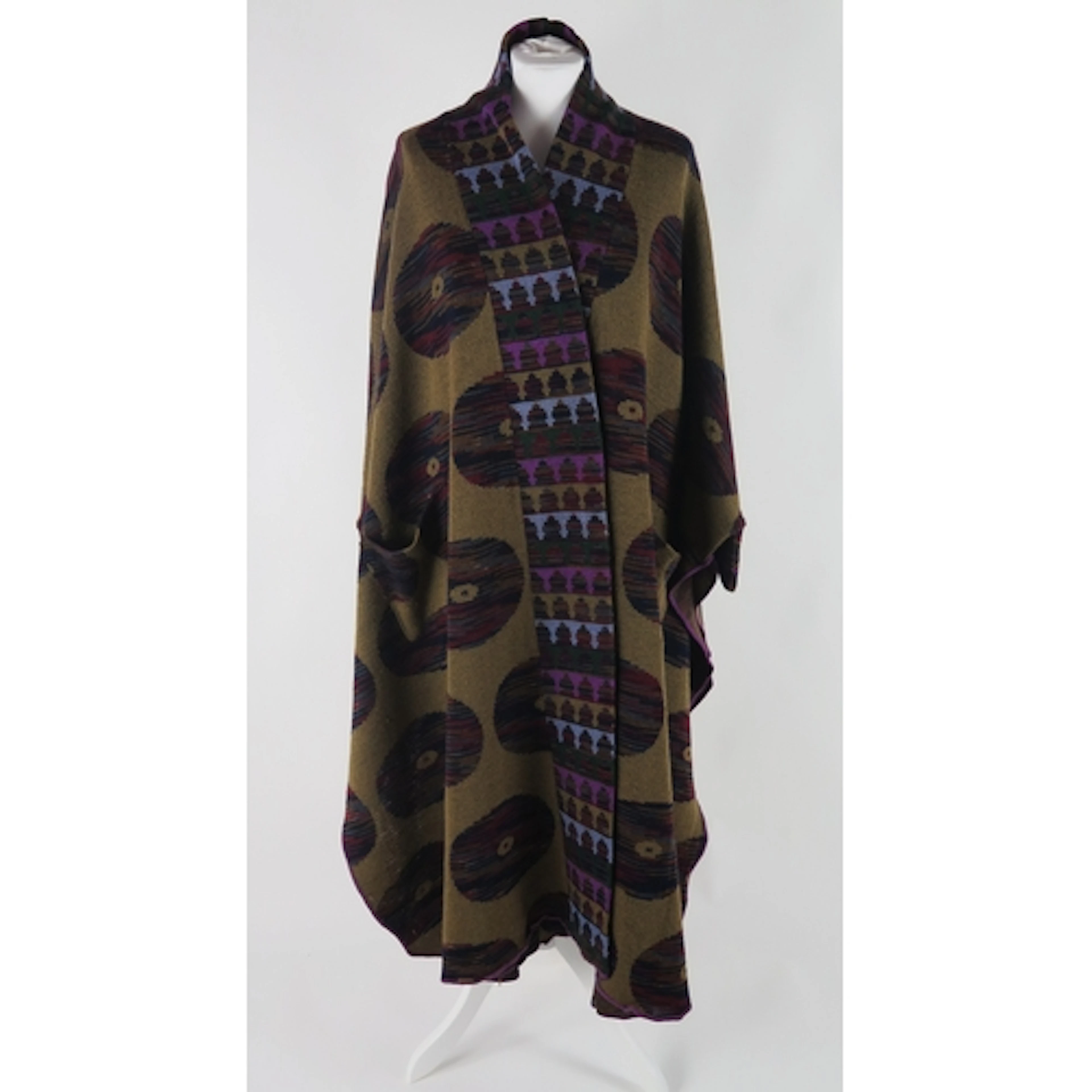 Bill Gibb/Kaffe Fassett - "Moon and Buddha" woollen Kimono c...