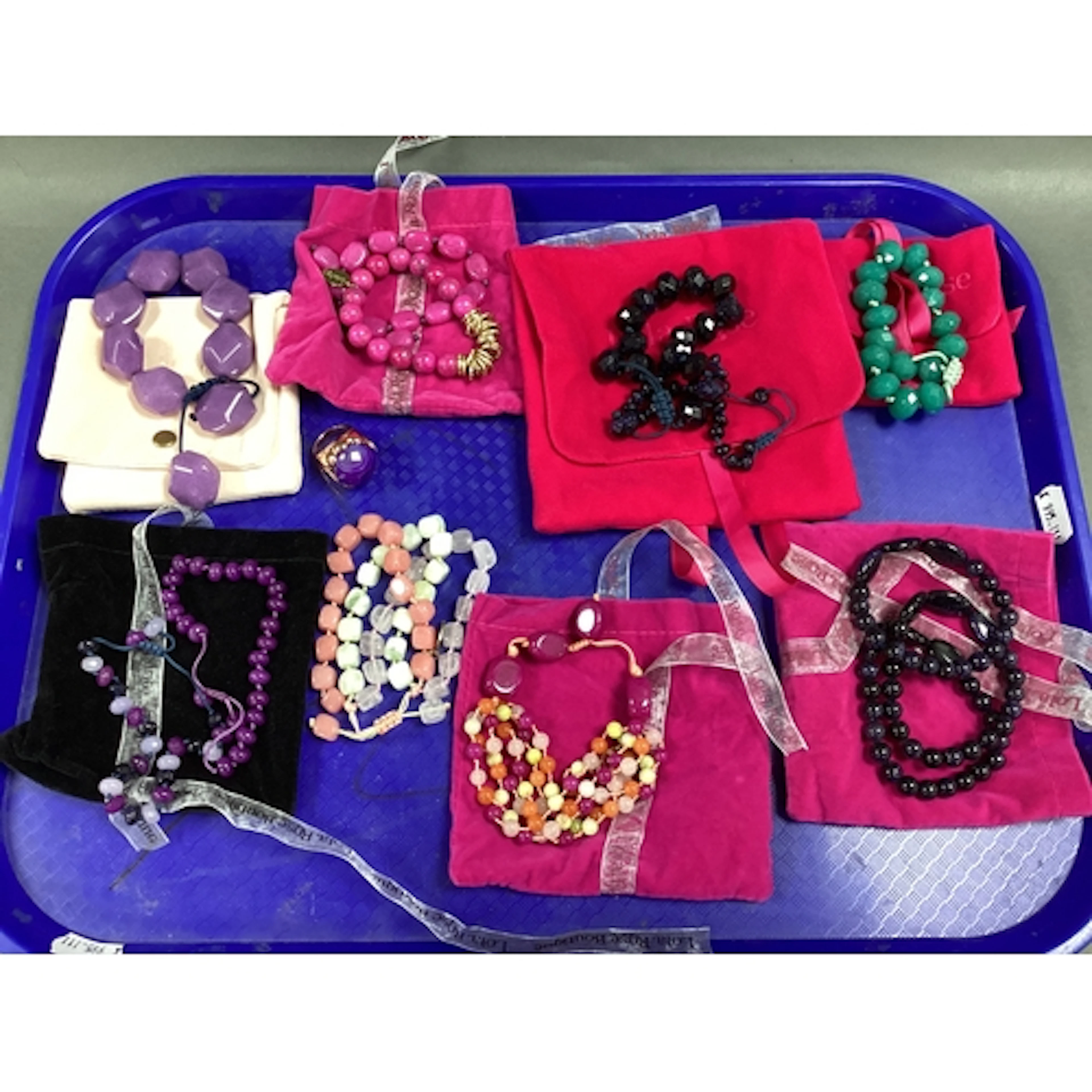 Lola Rose; A Collection of Assorted Polished Hardstone Brace...