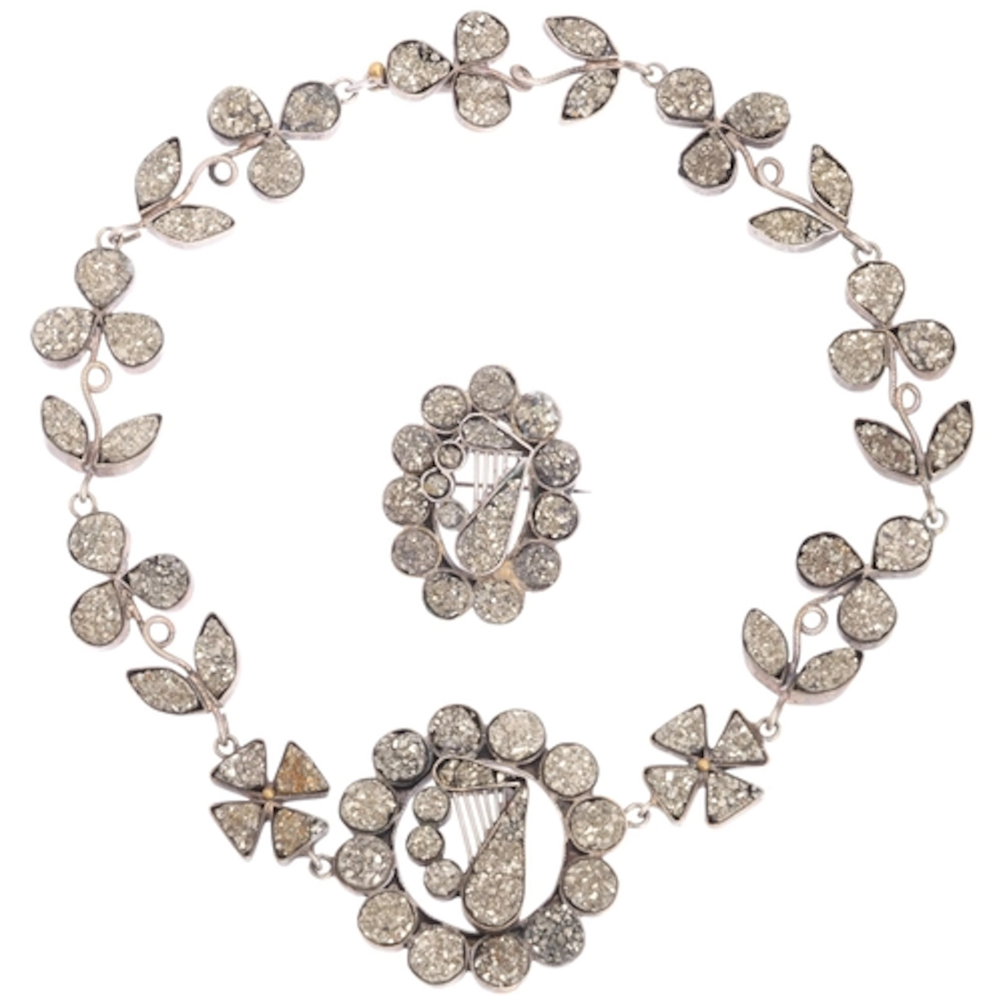 An Antique Victorian Irish nickel silver Celtic Revival pyri...