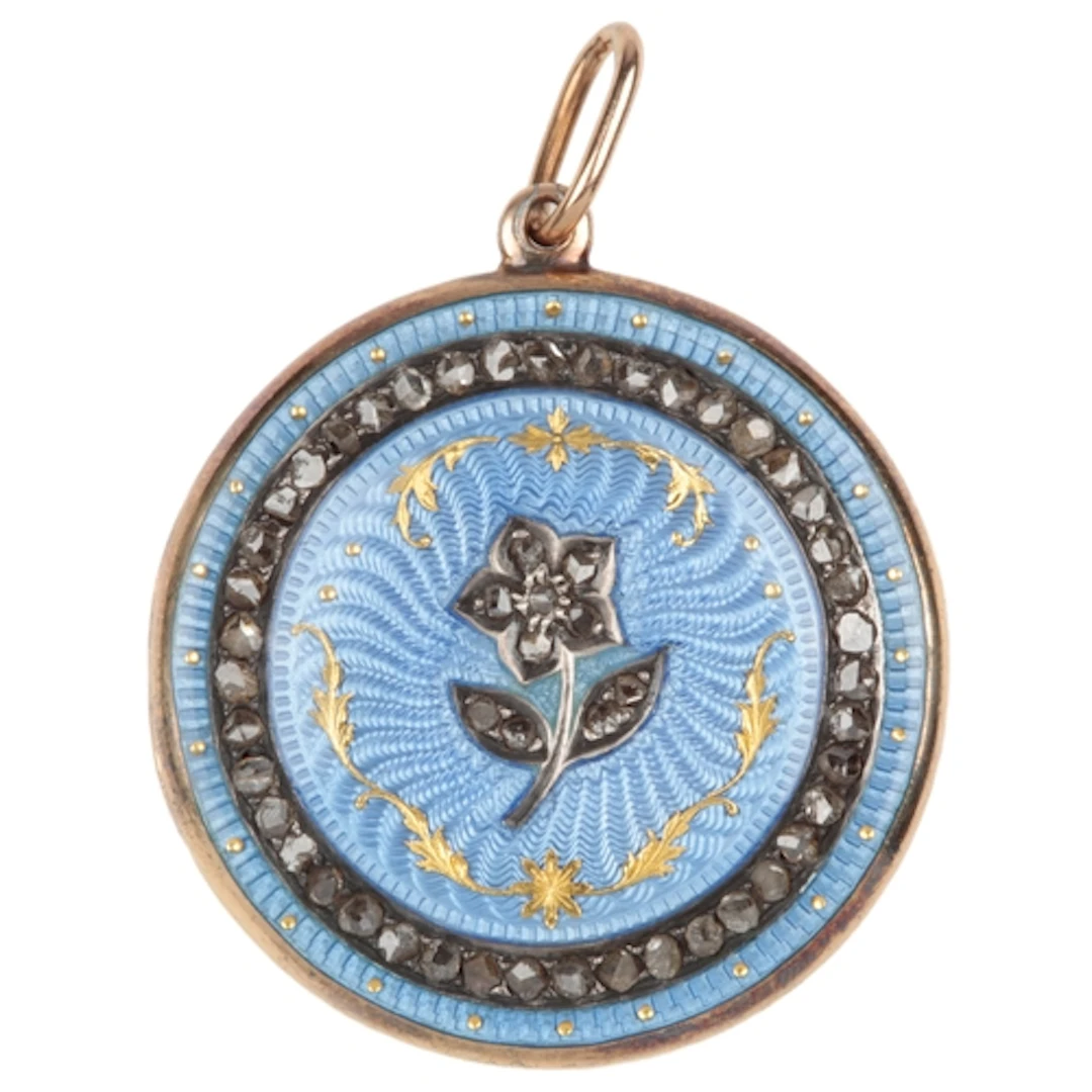 An attractive Edwardian enamel and diamond locket pendant, c...