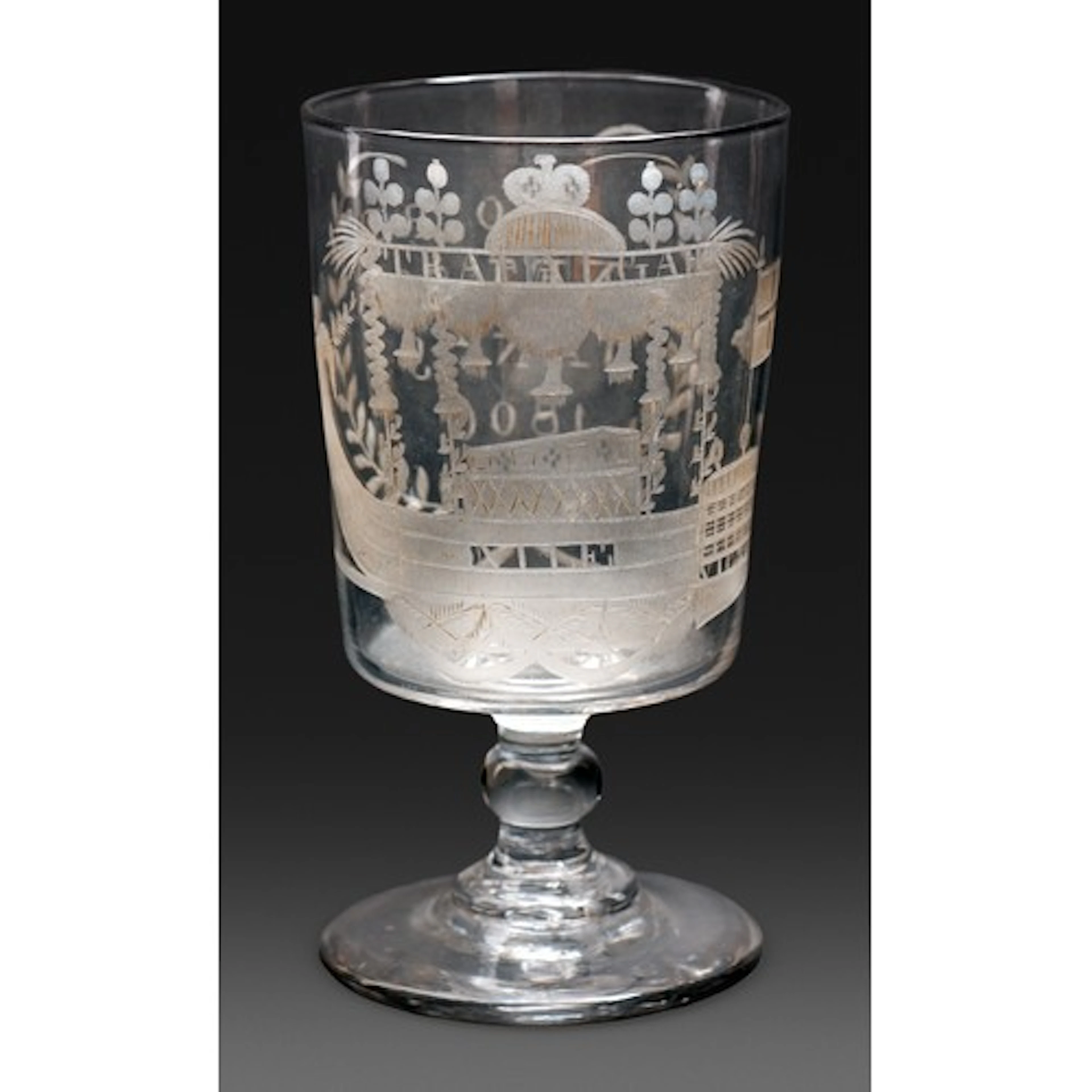 Death of Nelson. A Regency commemorative glass goblet, c1805...
