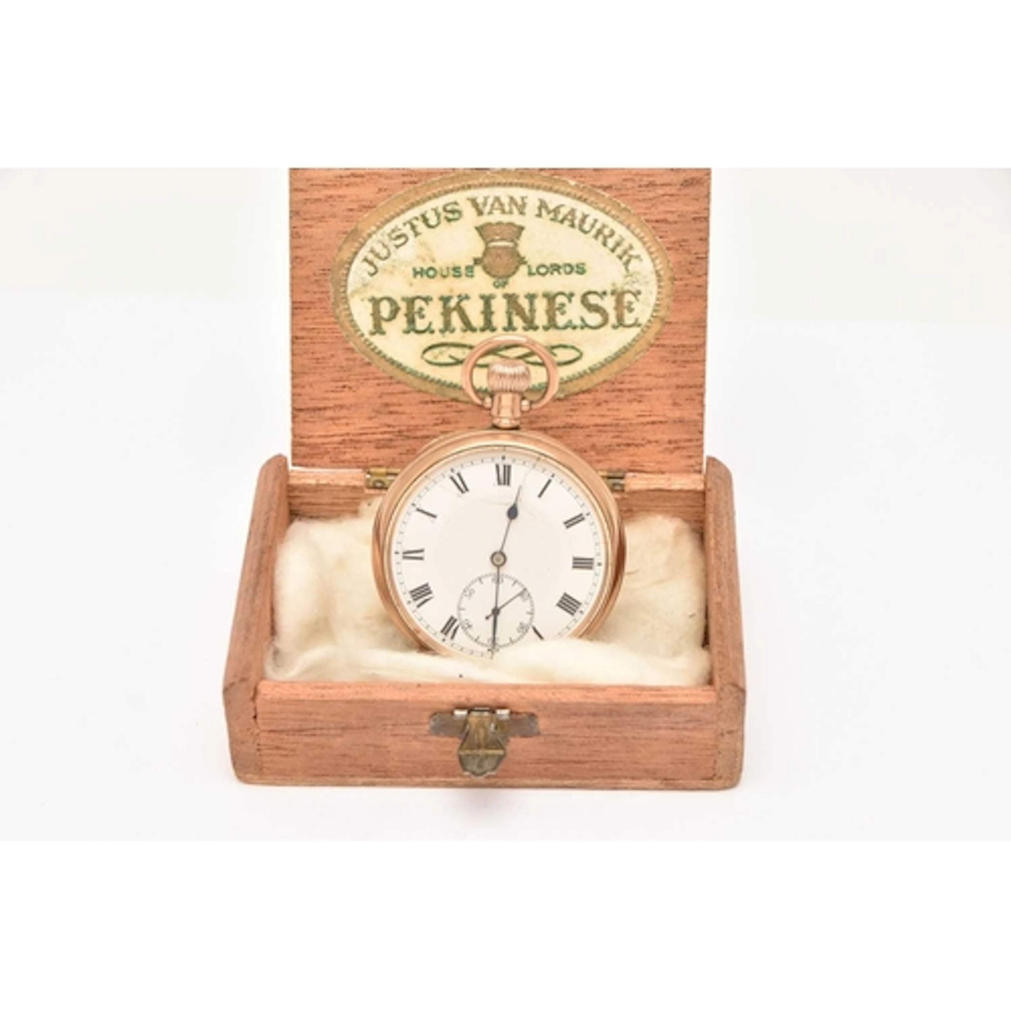 A 9CT GOLD OPEN FACE POCKET WATCH, manual wind, round white ...