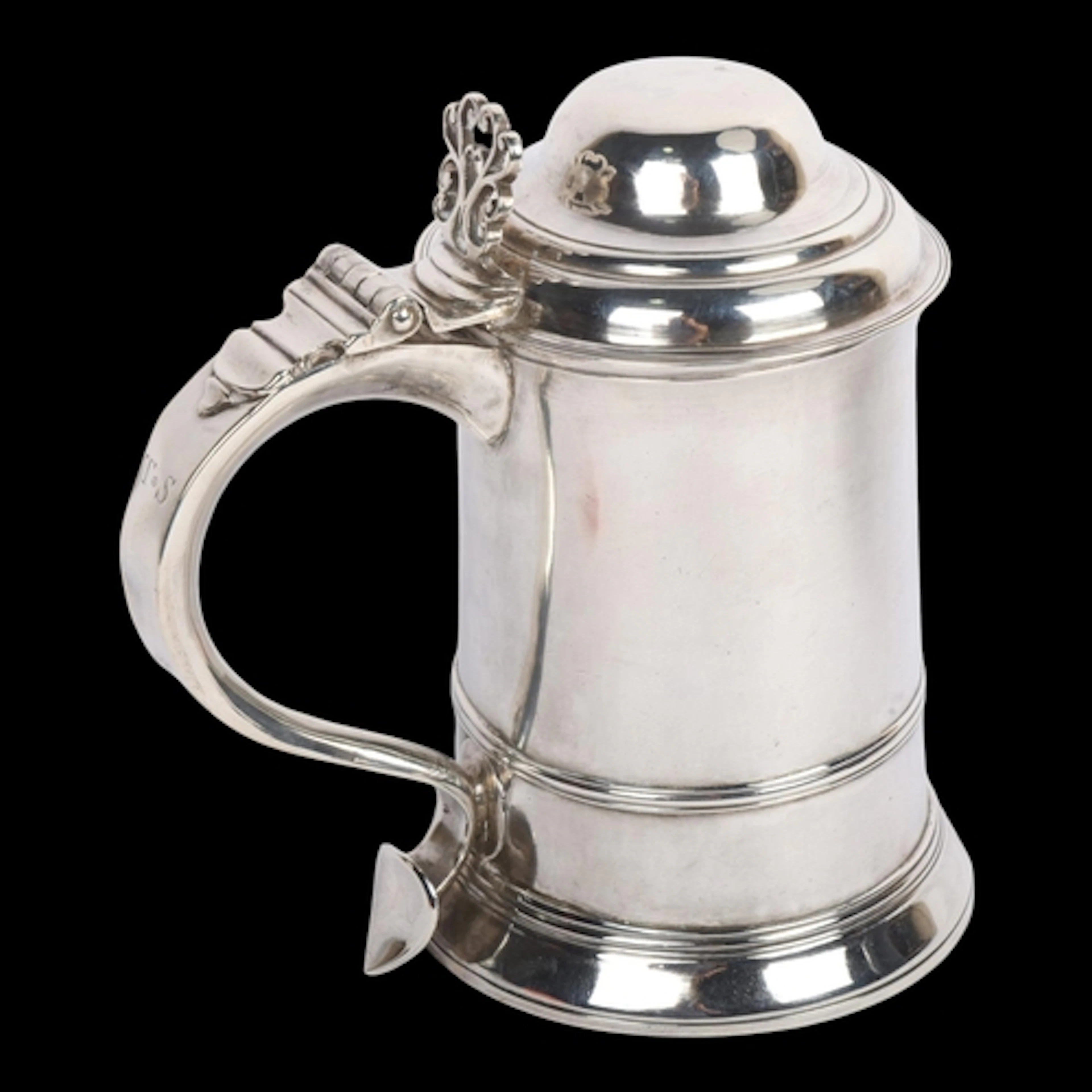 A George III silver lidded tankard, John Kidder, London 1783...