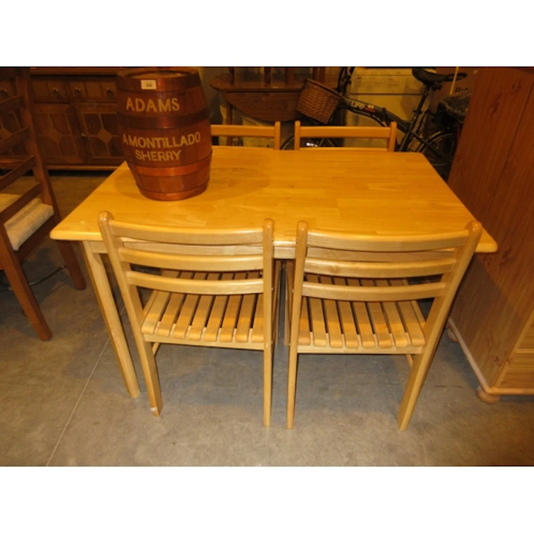Kitchen Table with 4 Chairs, 120x75cm