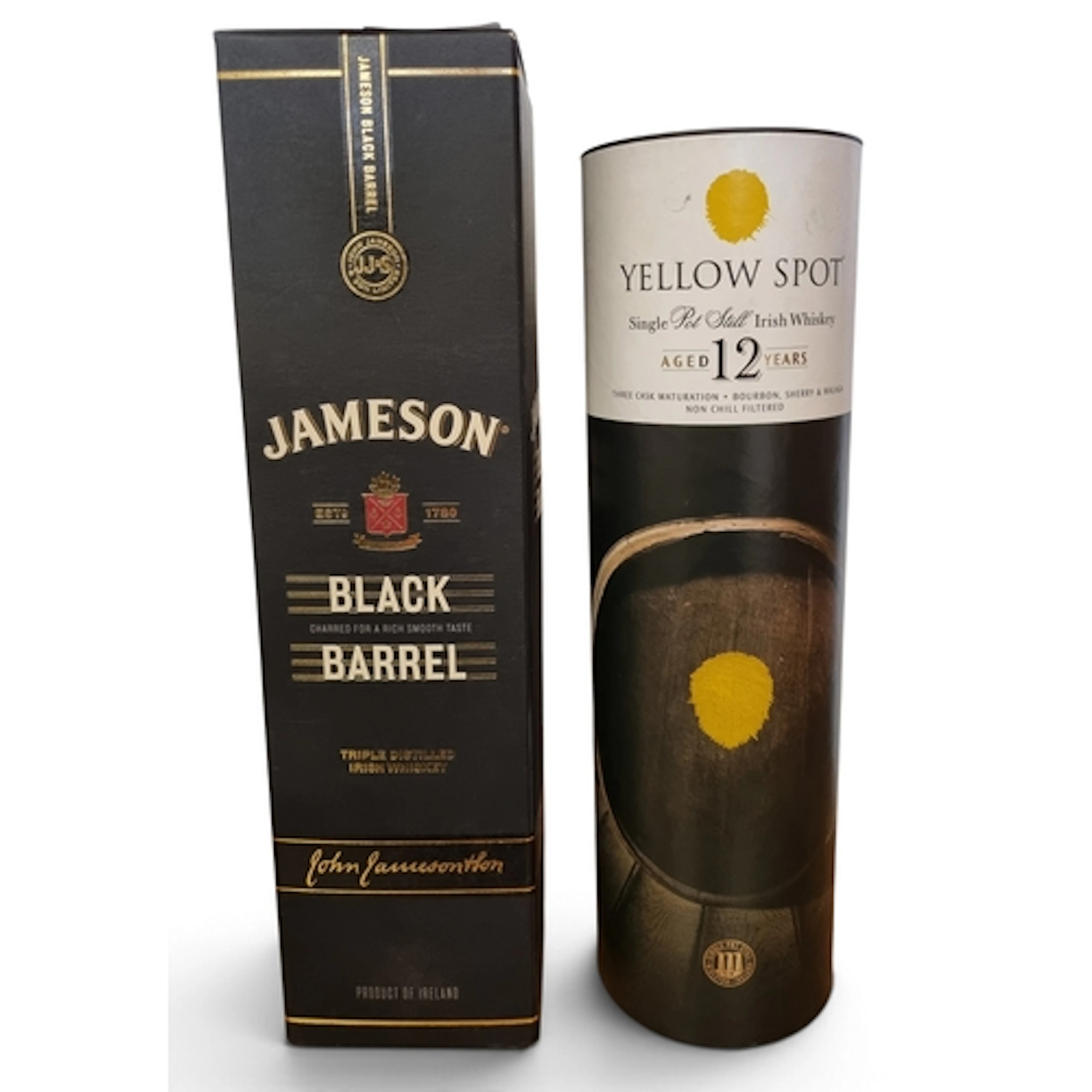 A Jameson Black Barrell Triple Distilled Irish Whiskey along...