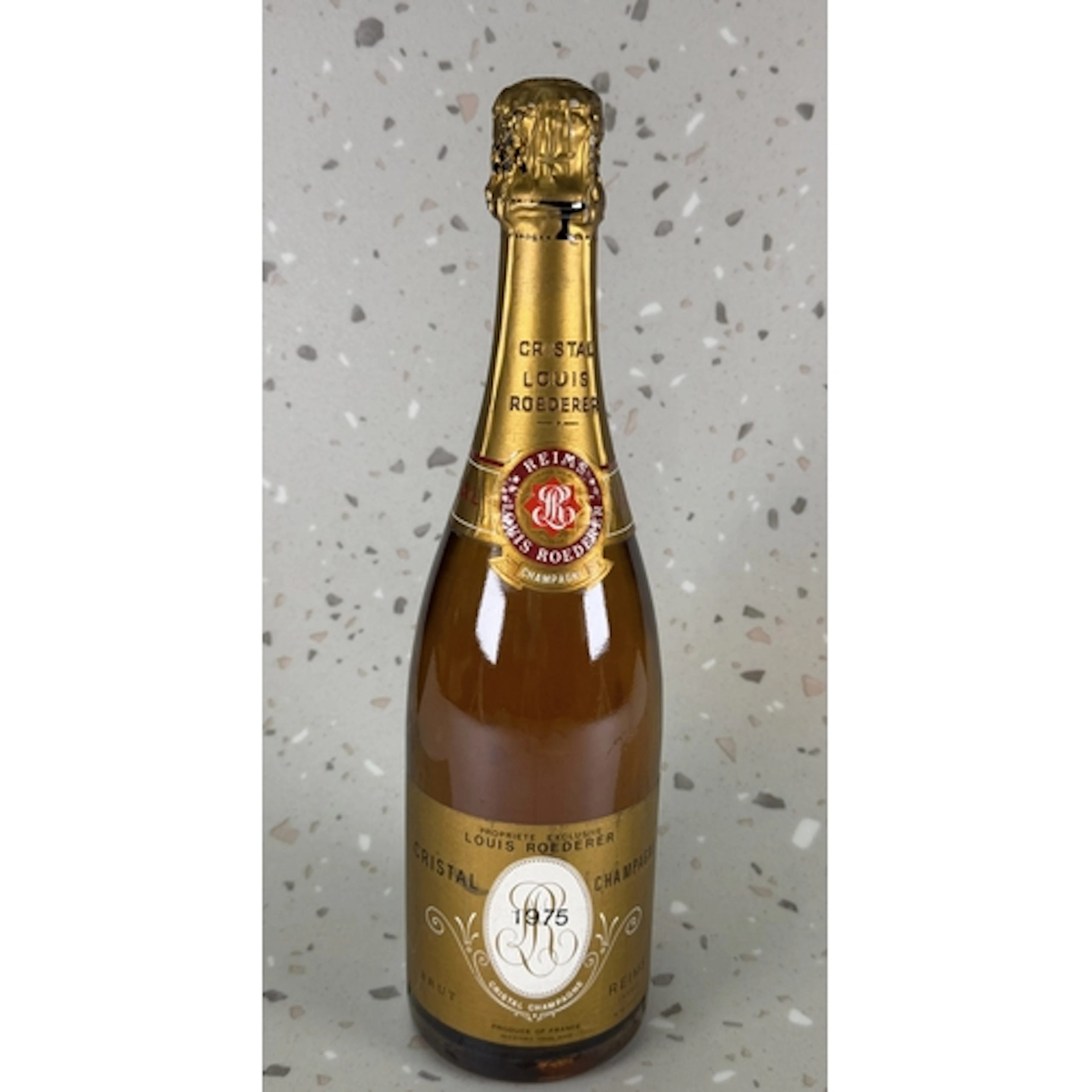 A vintage bottle of Louis Roederer Crystal Champagne 1975 P...