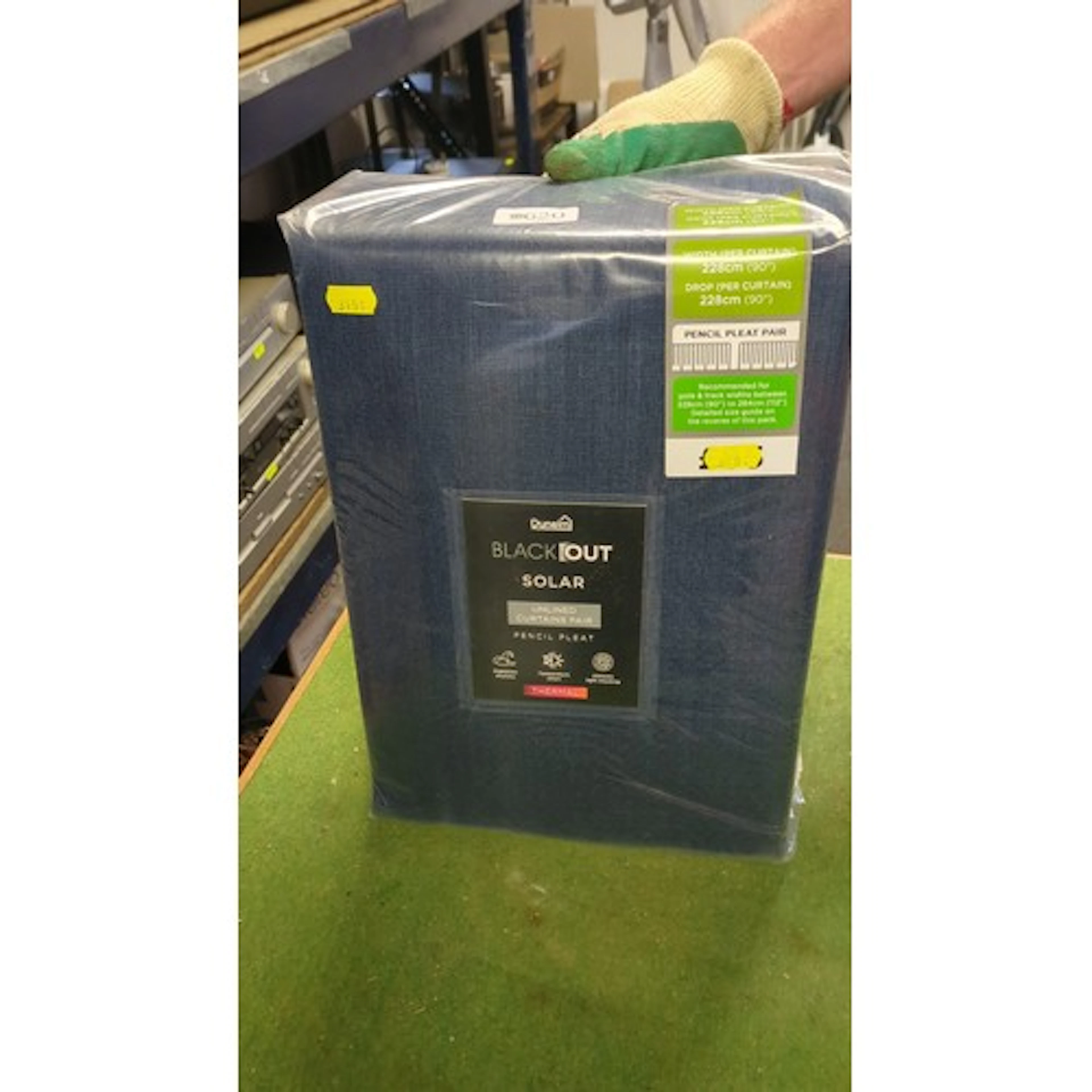 Dunelm ‘Blackout Solar’ pencil-pleat unlined curtains, one p...