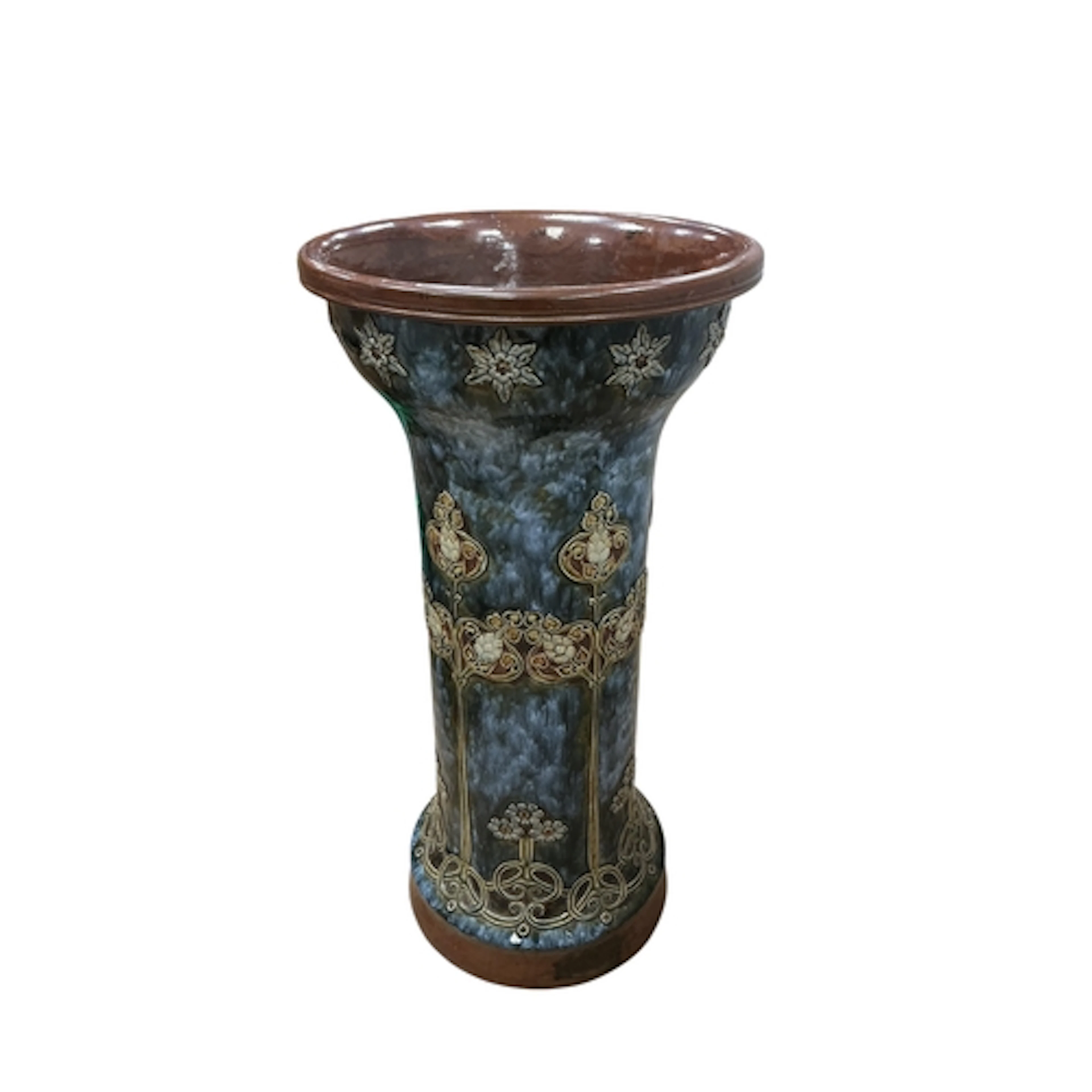 A Royal Doulton Lambeth Stoneware stick stand, height 60cm, ...