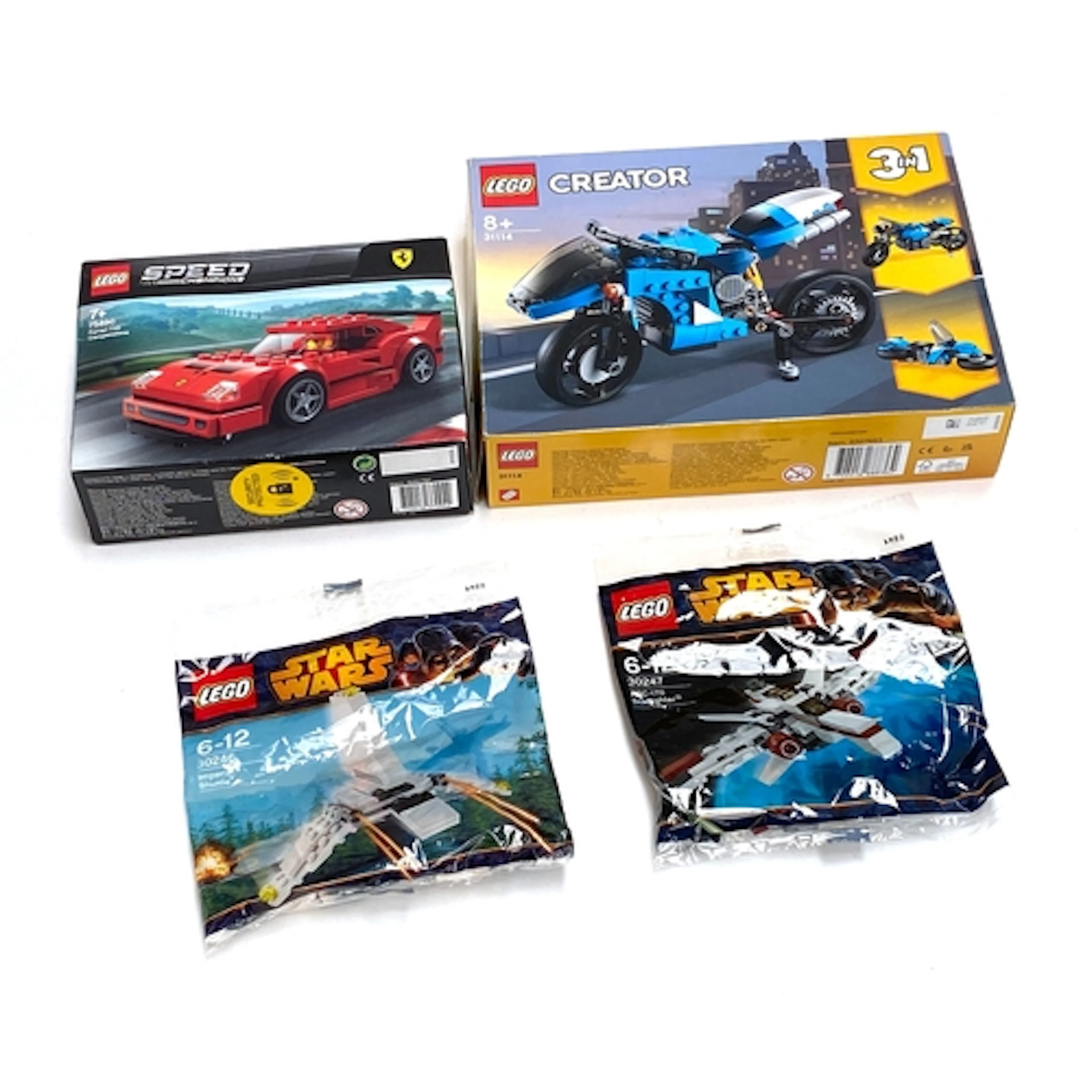 Two boxed Lego sets: Speed Champions Ferrari F40 75890, and ...