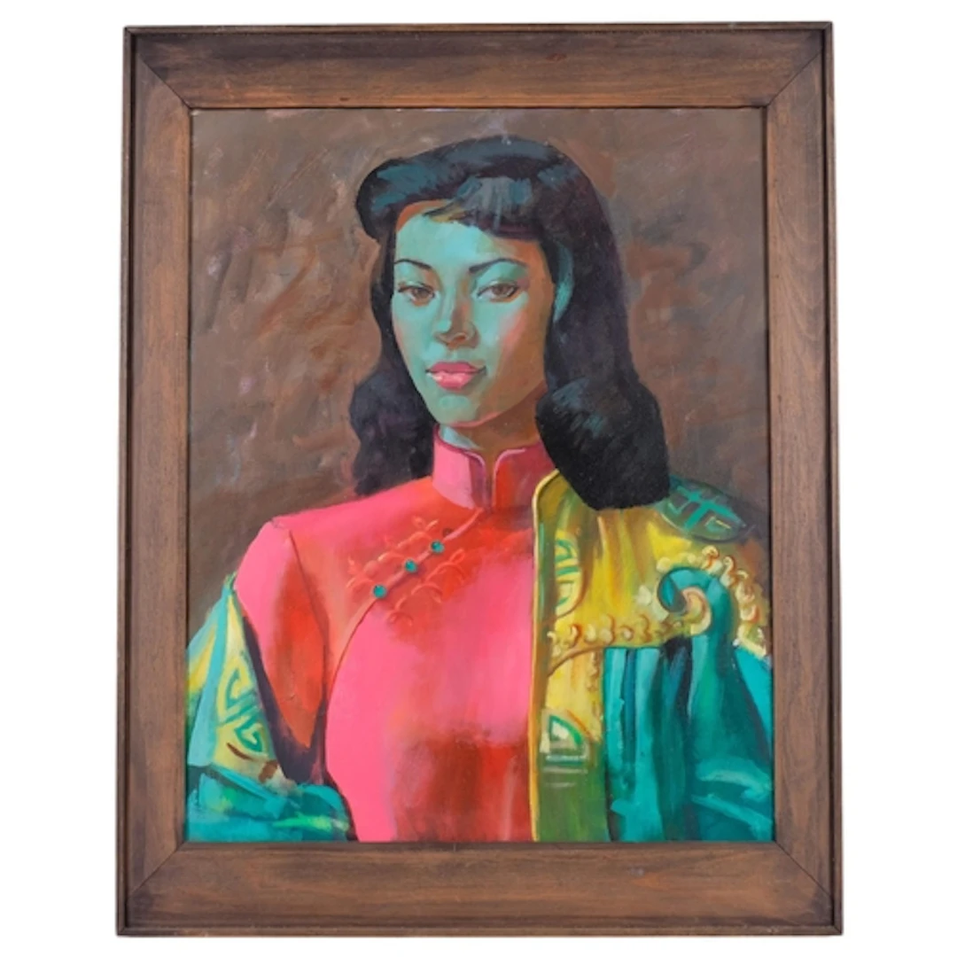 After Vladimir Tretchikoff, Miss Wong, oil on canvas, 50cm x...