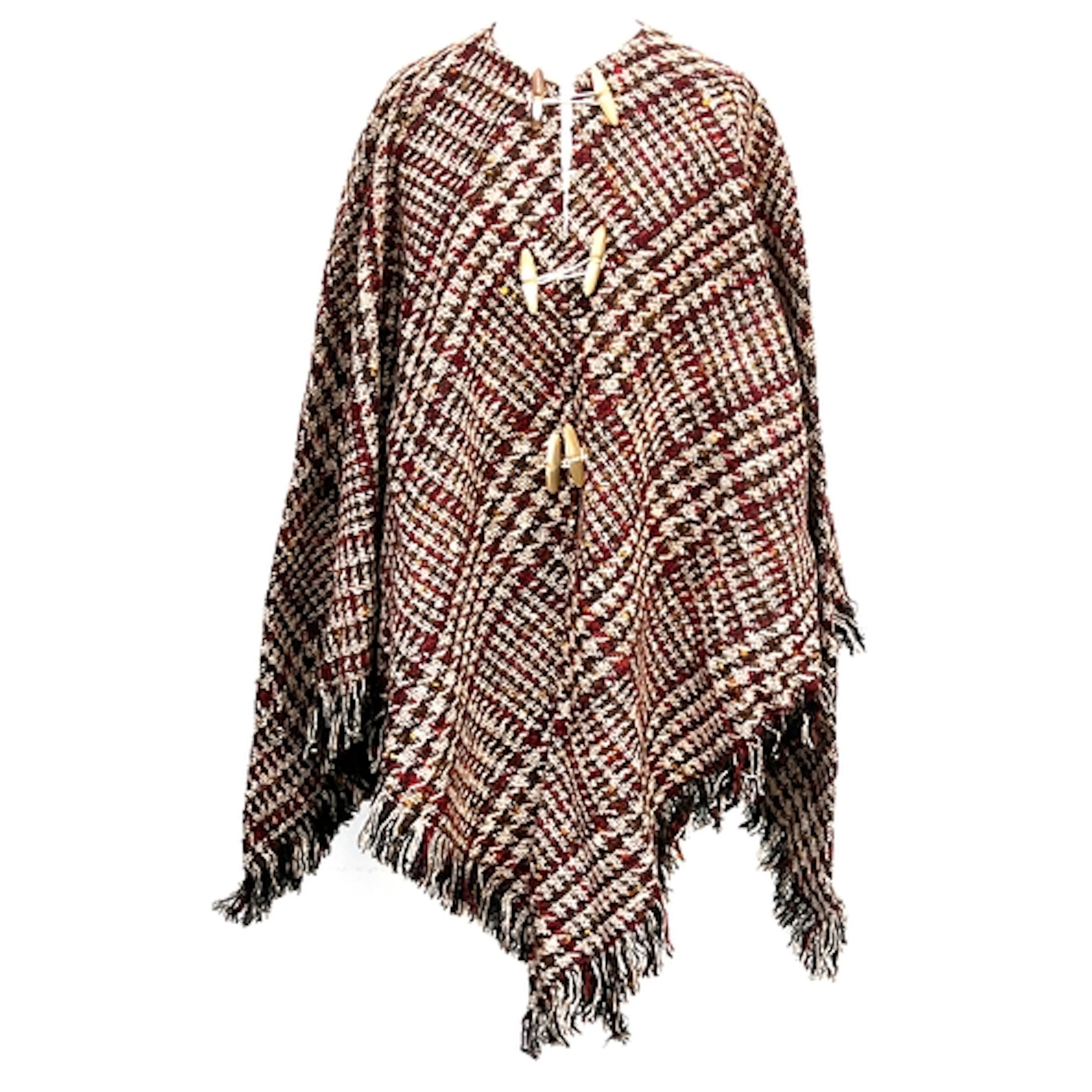 A further wool poncho with horn toggles