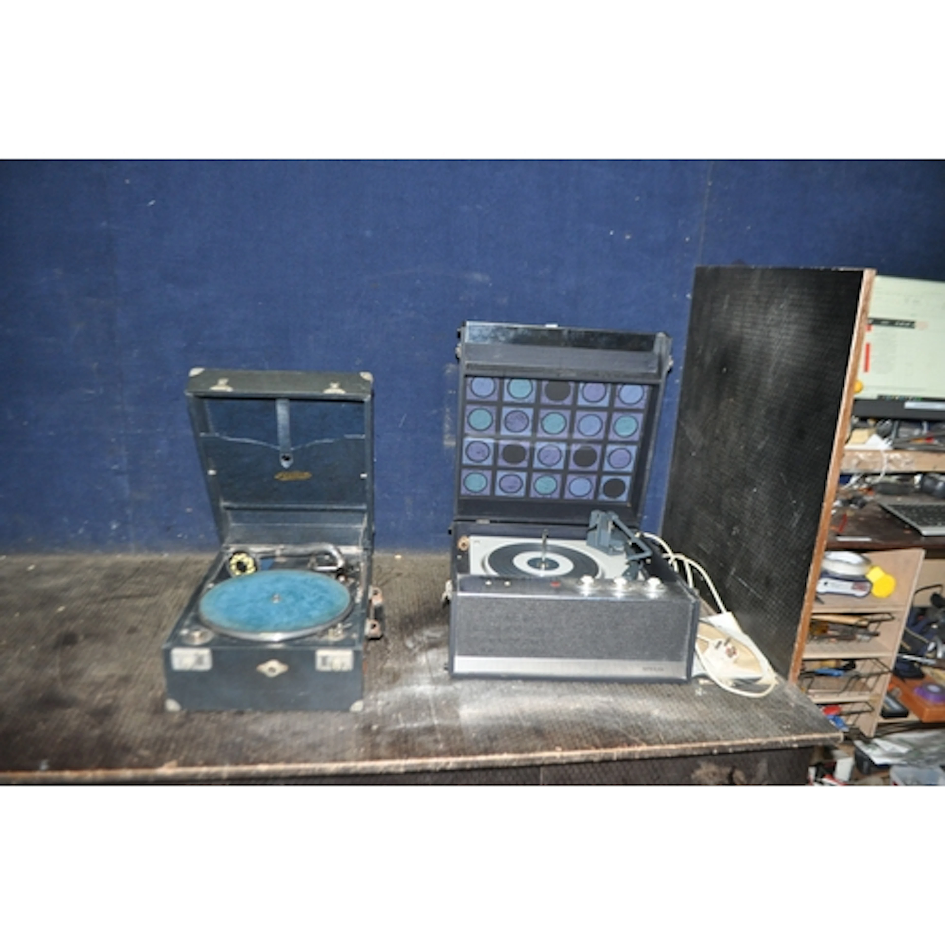 A DANSETTE BERMUDA VINTAGE RECORD PLAYER in black Tolex cabi...