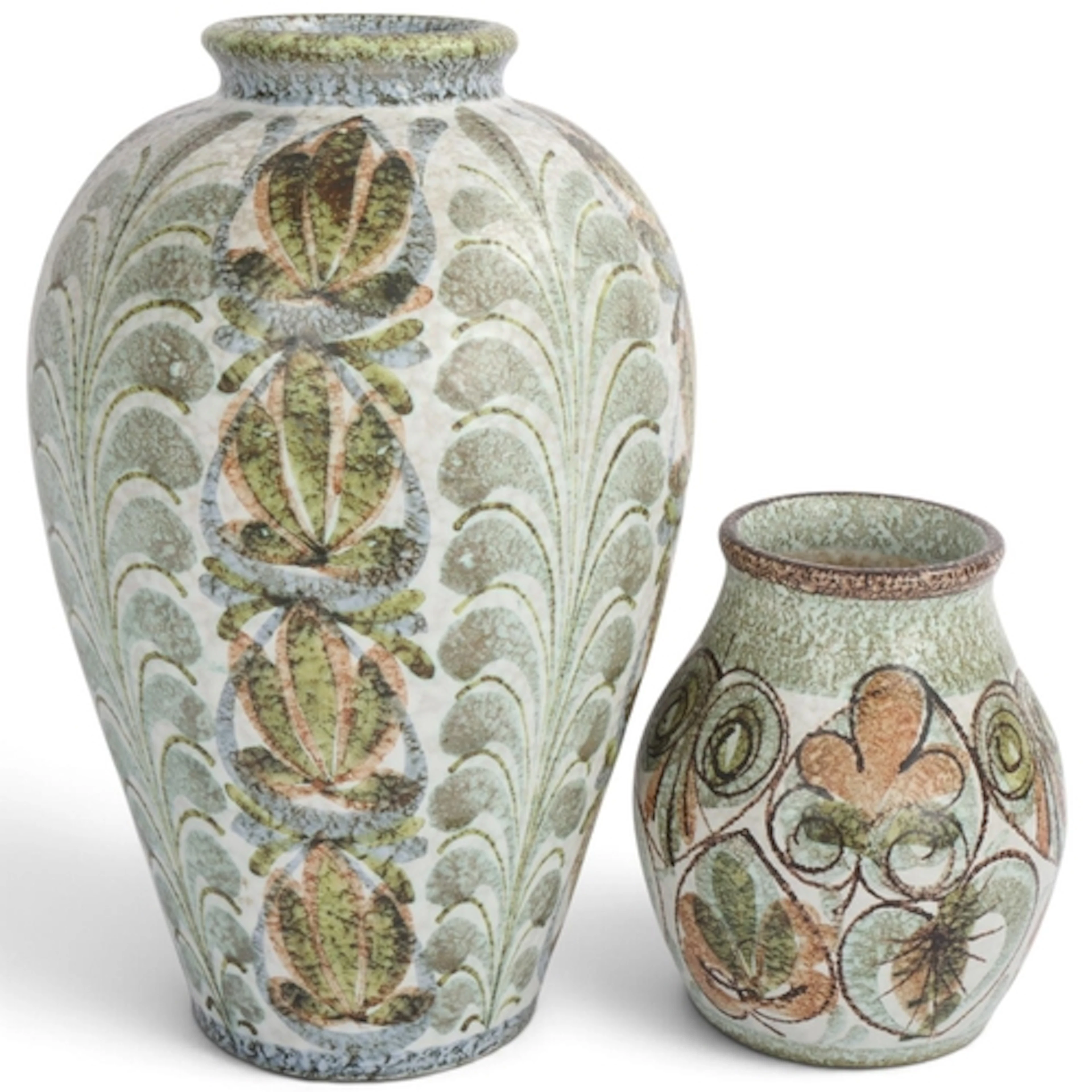 GLYN COLLEDGE for Denby, two stoneware planters, a small squ...