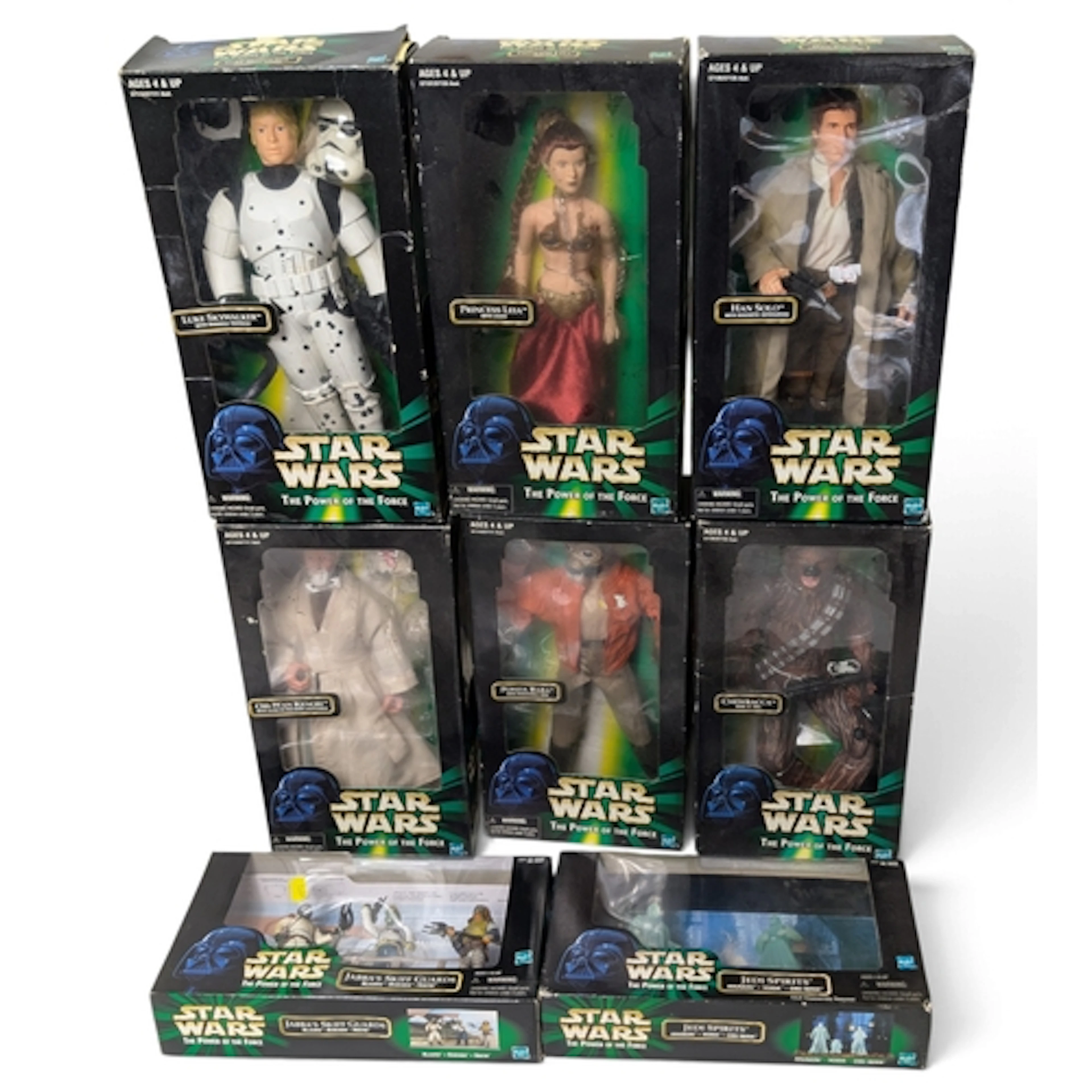 8 x boxed Star Wars Hasbro The Power of the Force figures: H...