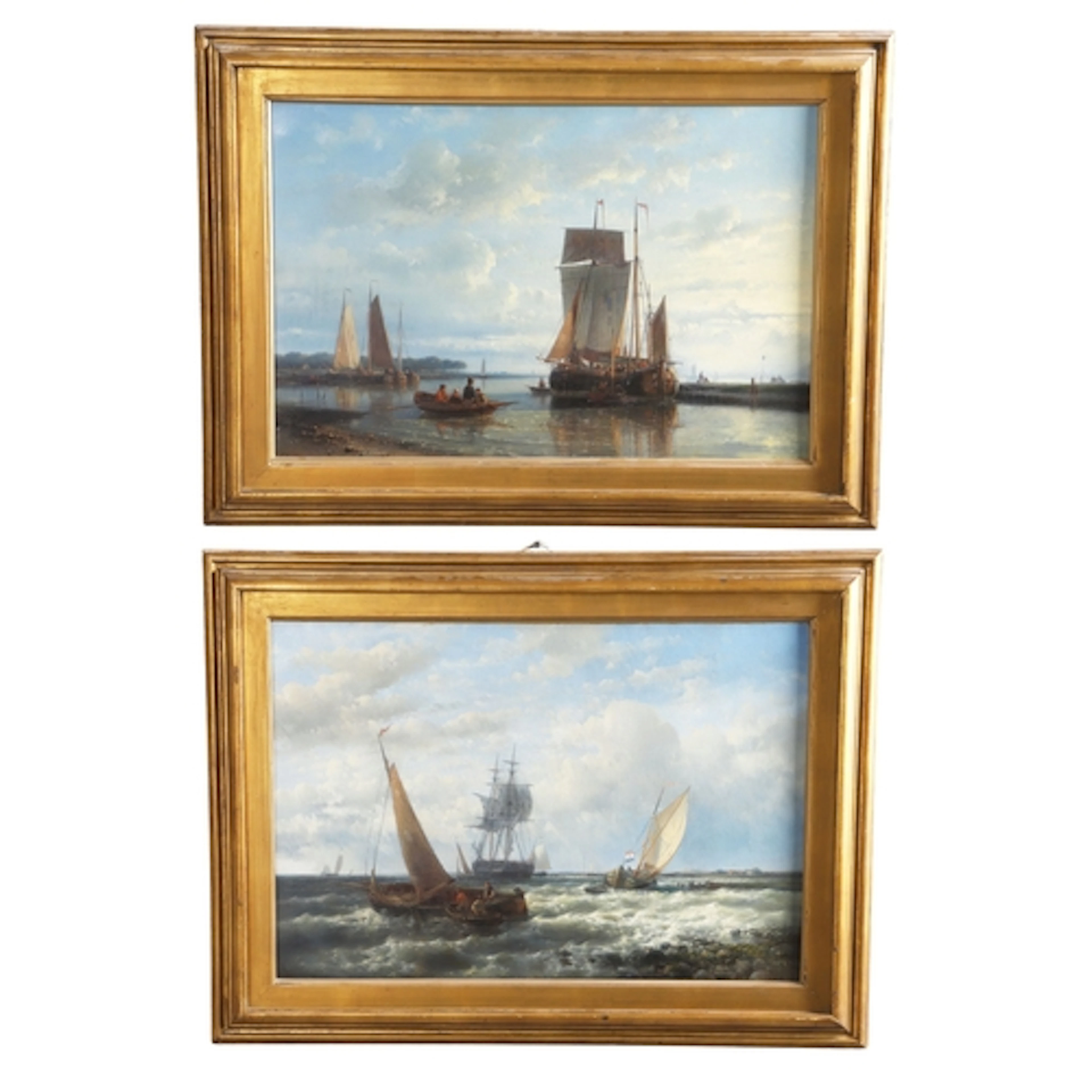 ABRAHAM I HULK (1813-1897). DUTCH RIVER LANDSCAPE WITH FISHI...