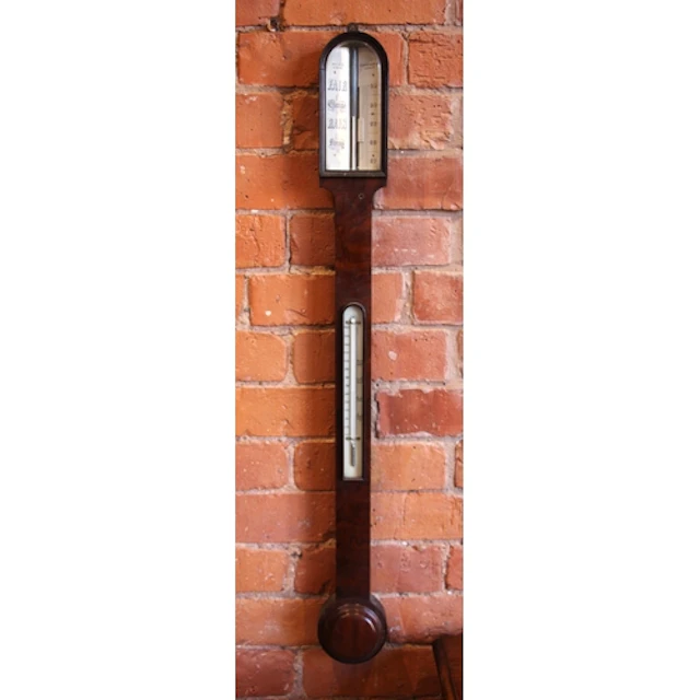 A Victorian mahogany stick barometer signed Besozzi of Leami...