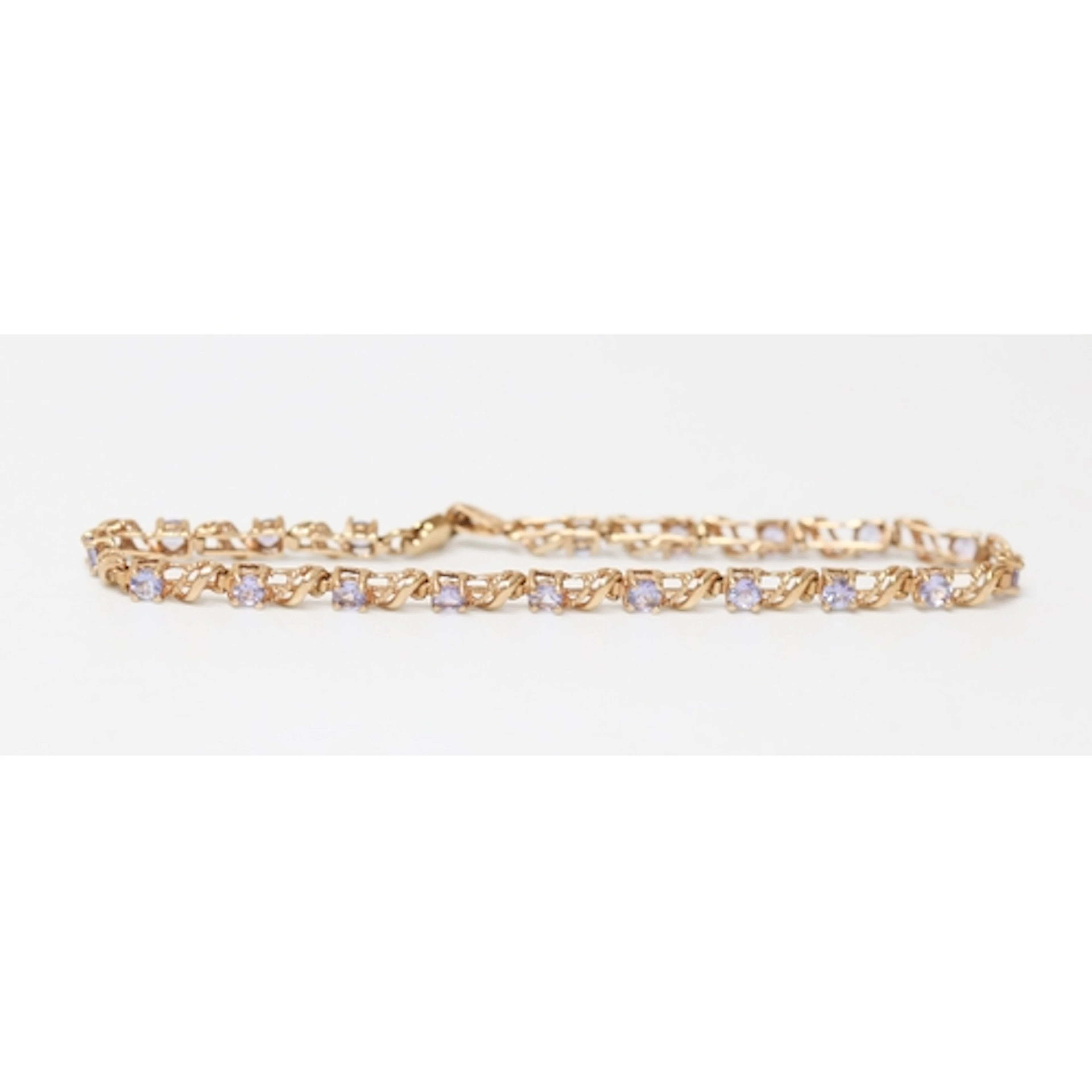 Attractively Detailed Tanzanite Set Fancy Link Bracelet Moun...
