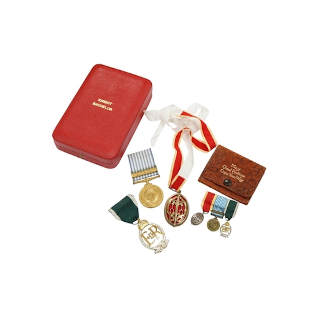 A Knight Batchelor silver gilt medal group, awarded to Sir K...