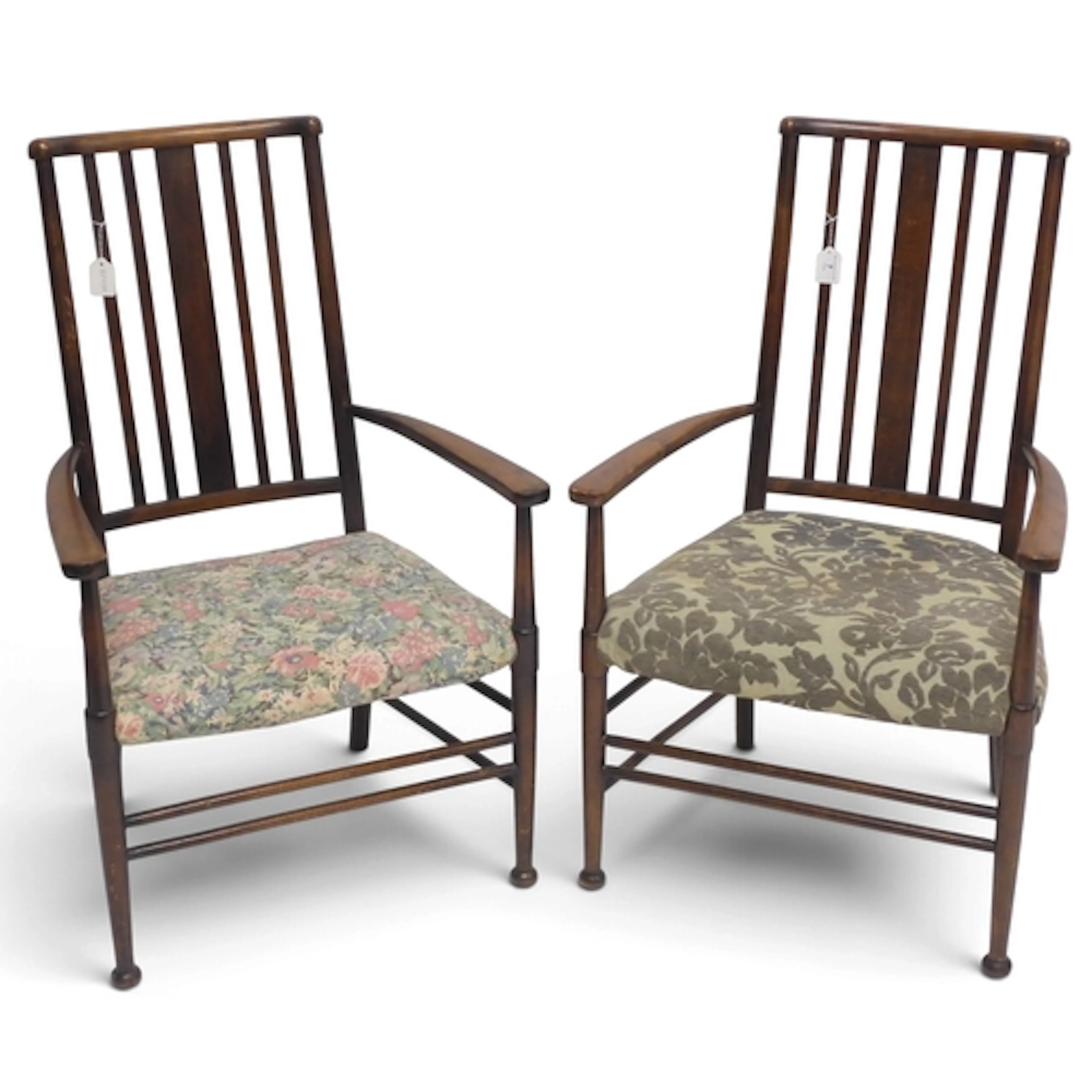 A pair of late 19th century stained beech framed Arts & ...