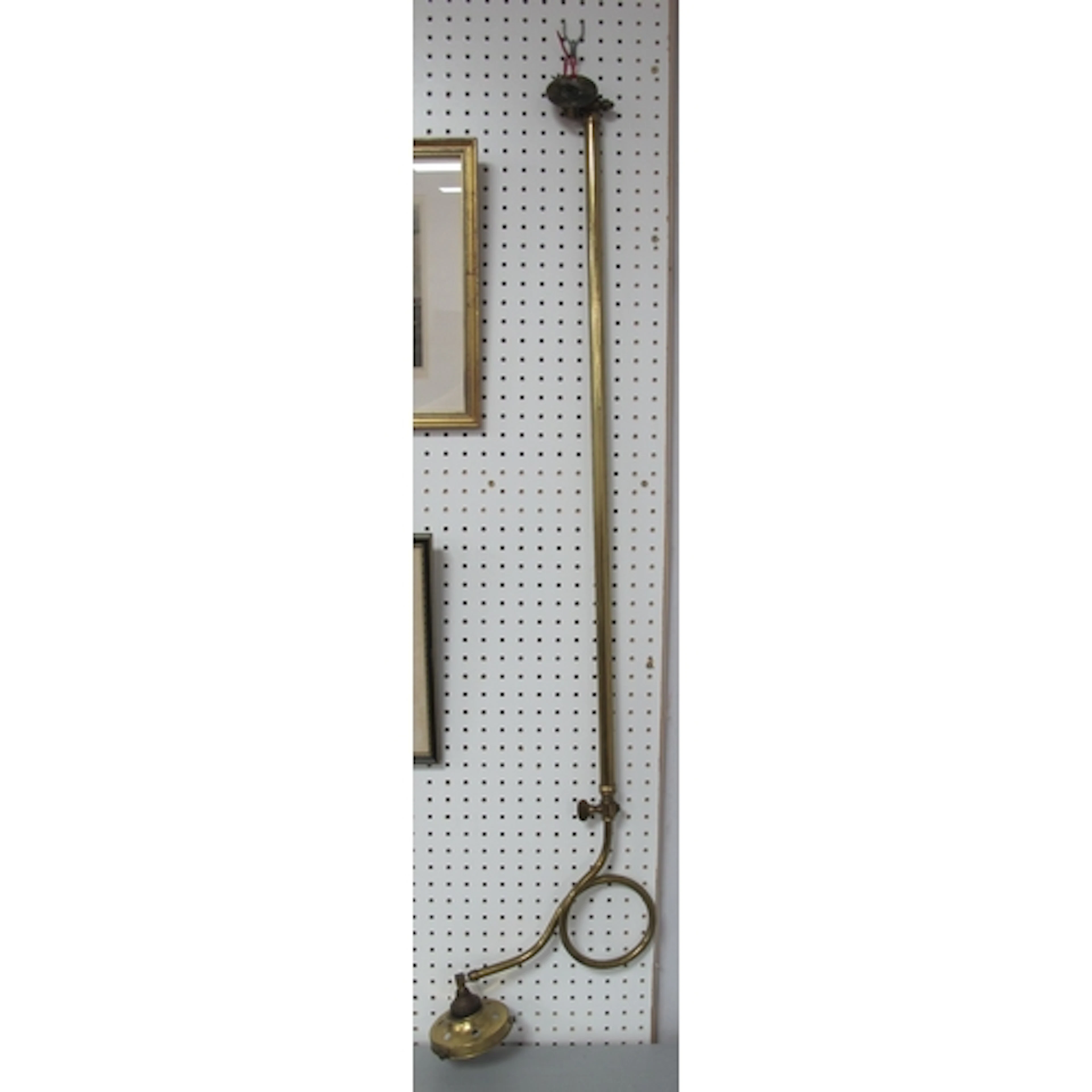 Brass Gas Ceiling Lamp, circa early XX Century, with looped ...