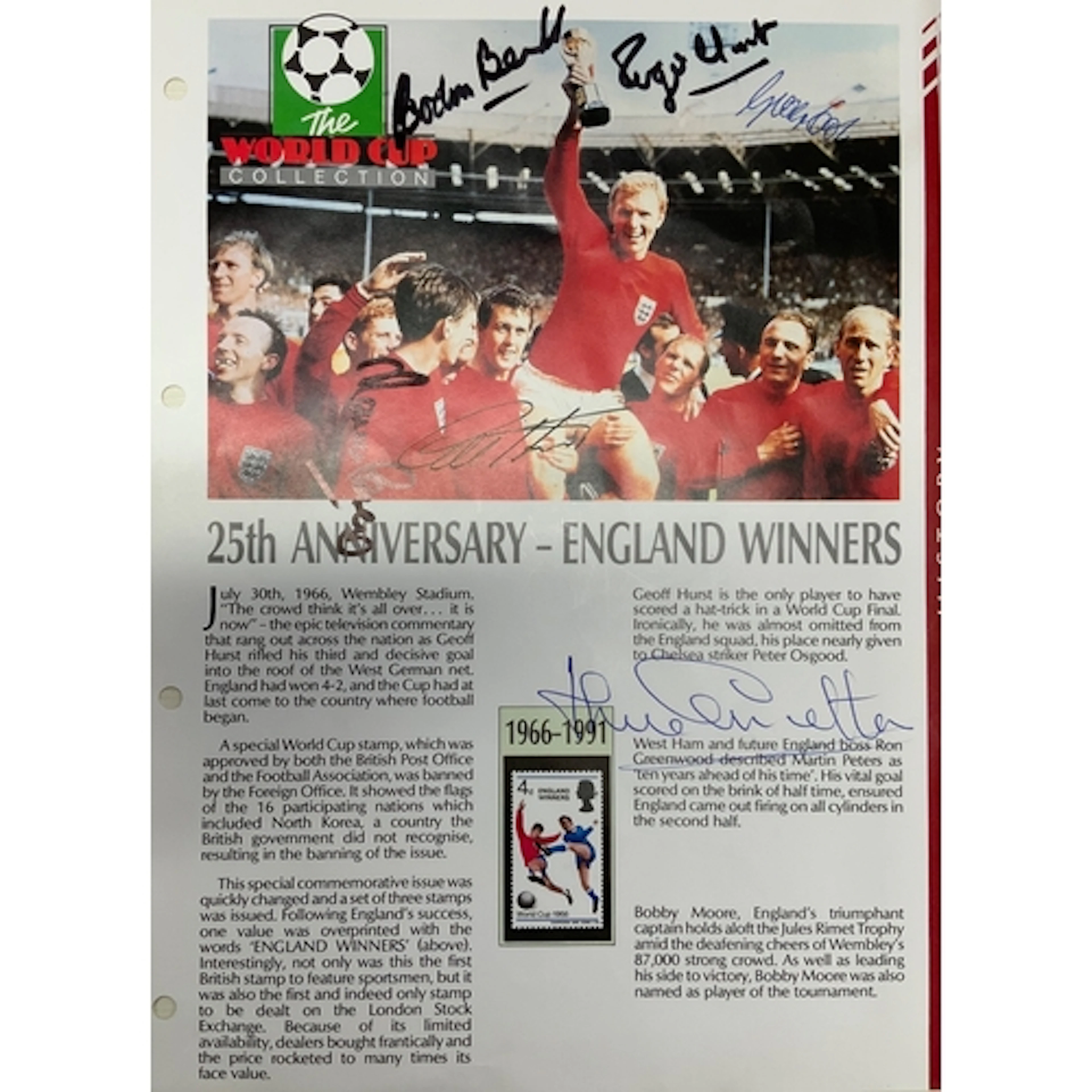 England 1966 World Cup Football Autographs: Genuine autograp...