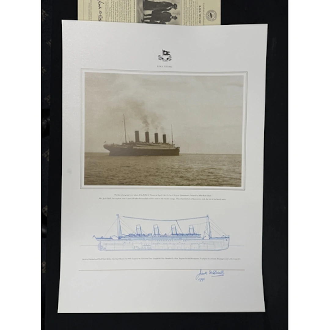 R.M.S. Titanic: R.M.S. Titanic: Signed print of the last ph...