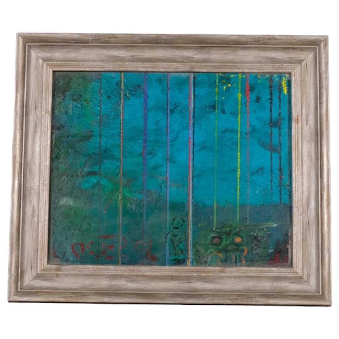 Contemporary abstract composition, oil on board, unsigned, 3...