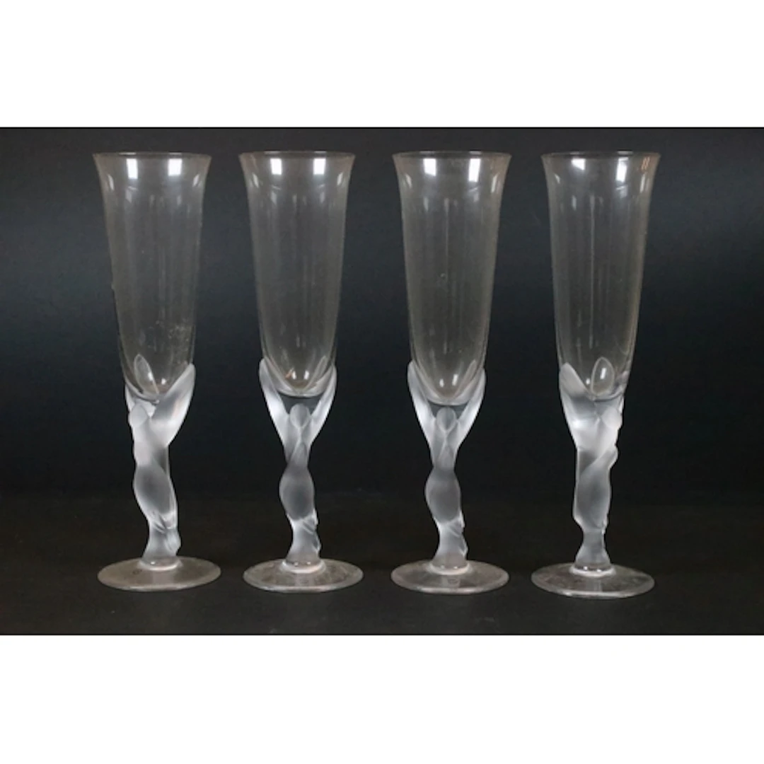 Set of four Karl Faberge Franklin Mint 'Snow Dove' pattern f...