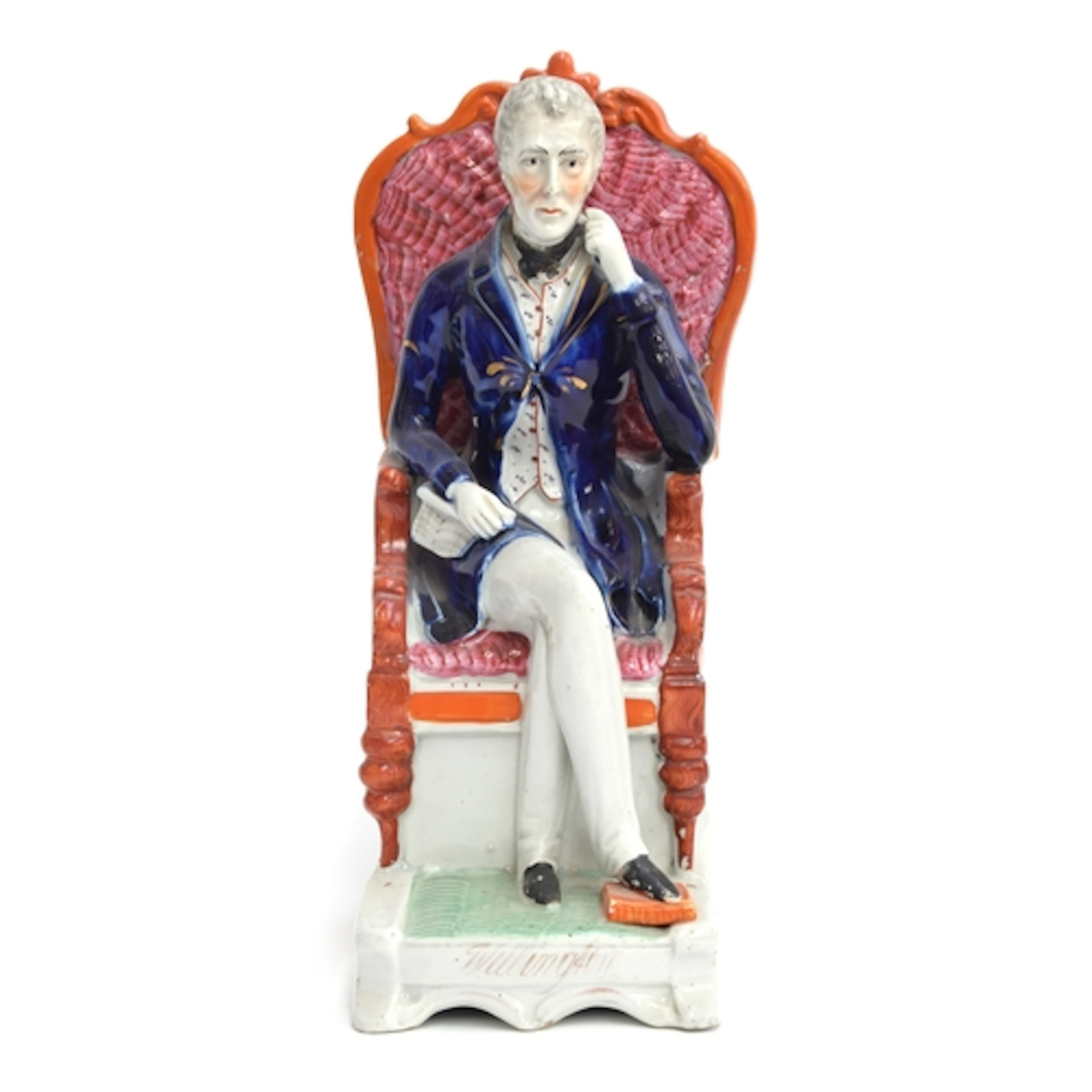 A 19th century Staffordshire figure of the Duke of Wellingto...