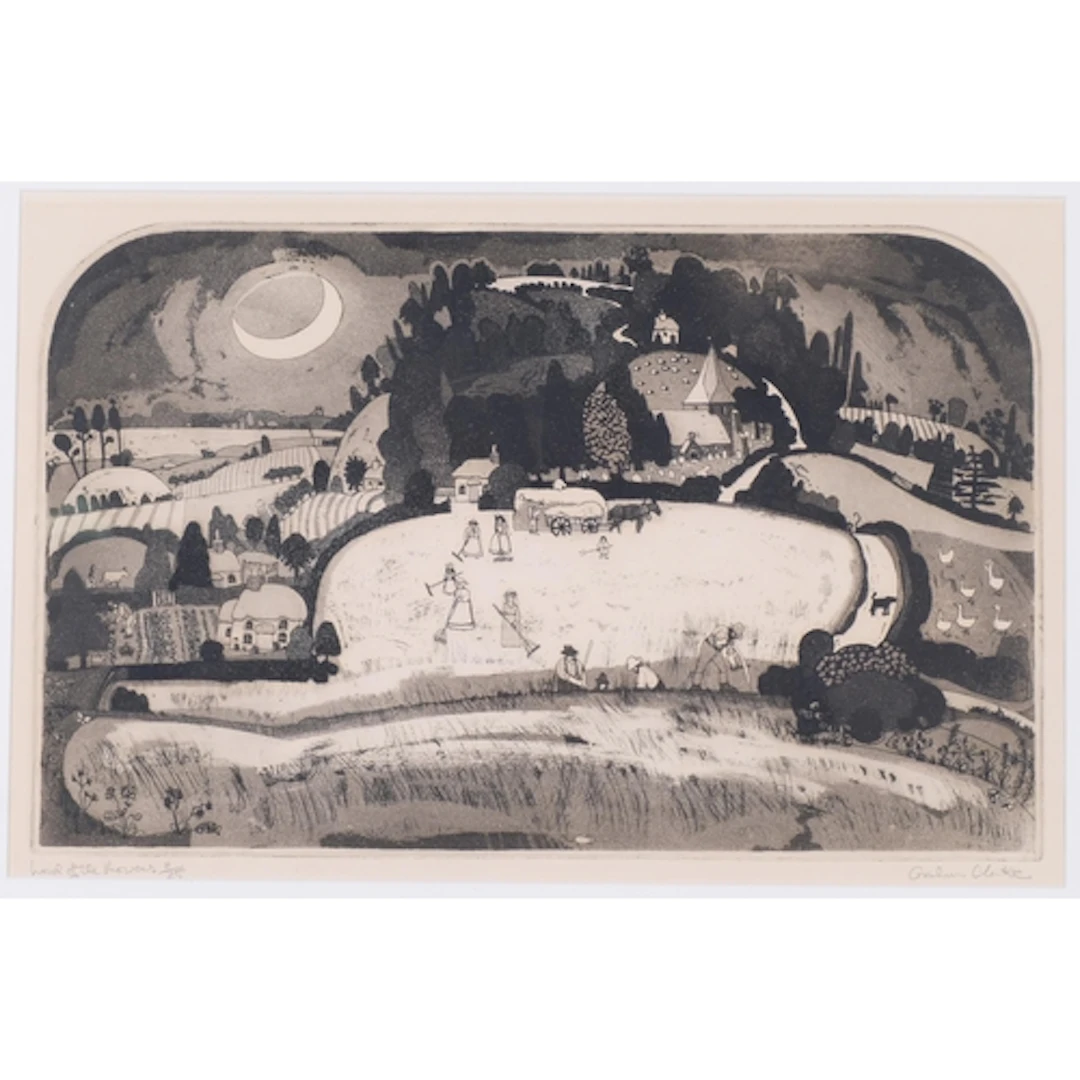 Graham Clarke (born 1941), Lord Of The Mowers, etching, sign...